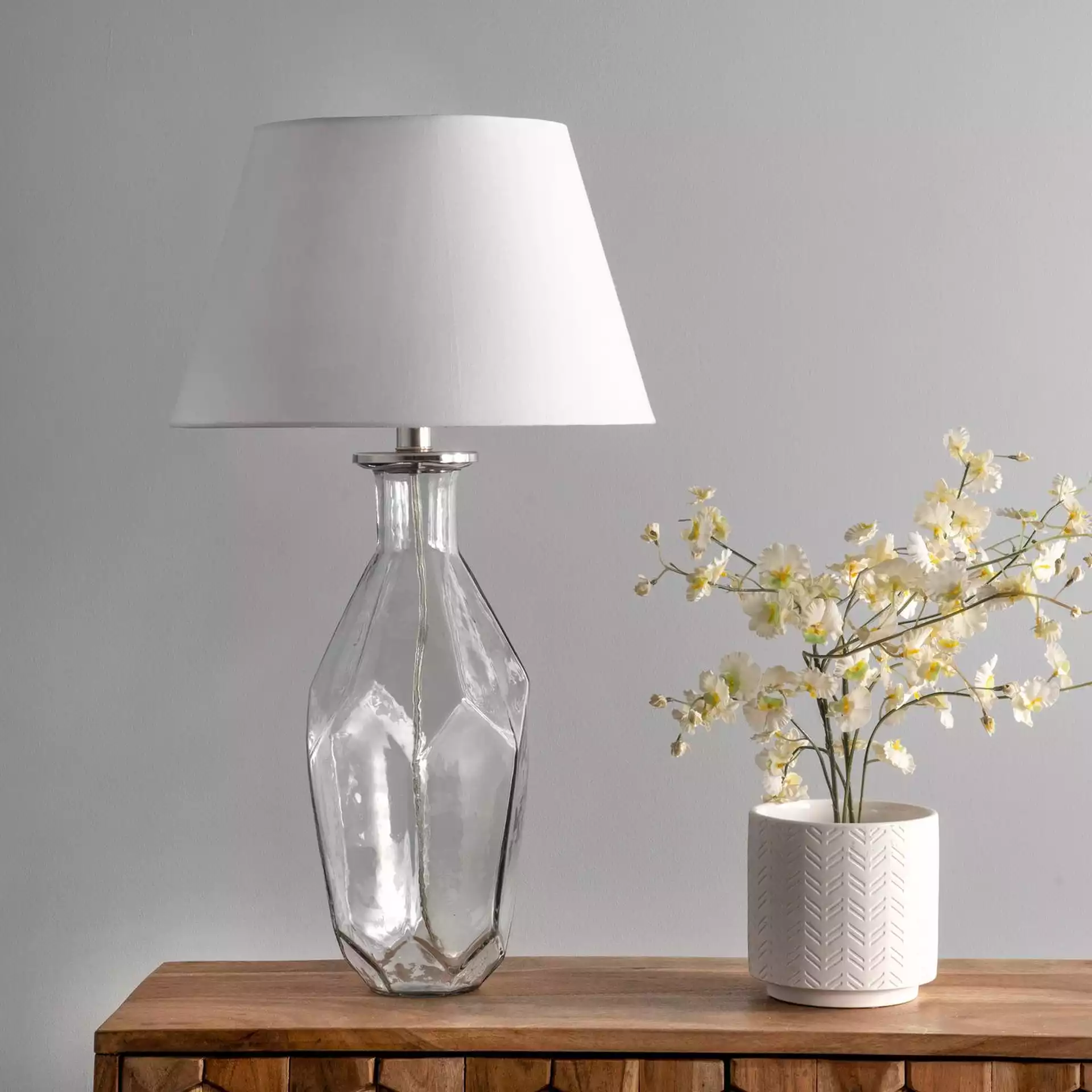 Blytheville Glass Teardrop Vase Table Lamp, 26"