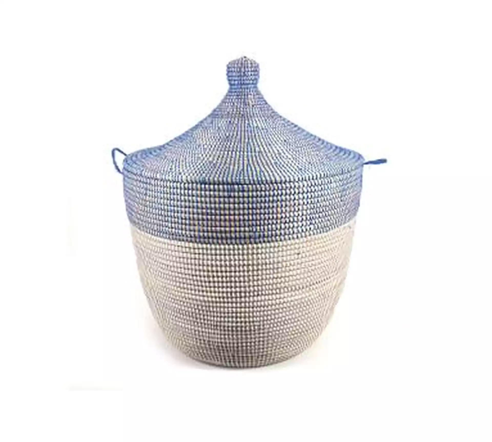 Tilda Two-Tone Woven Basket, Navy - Medium