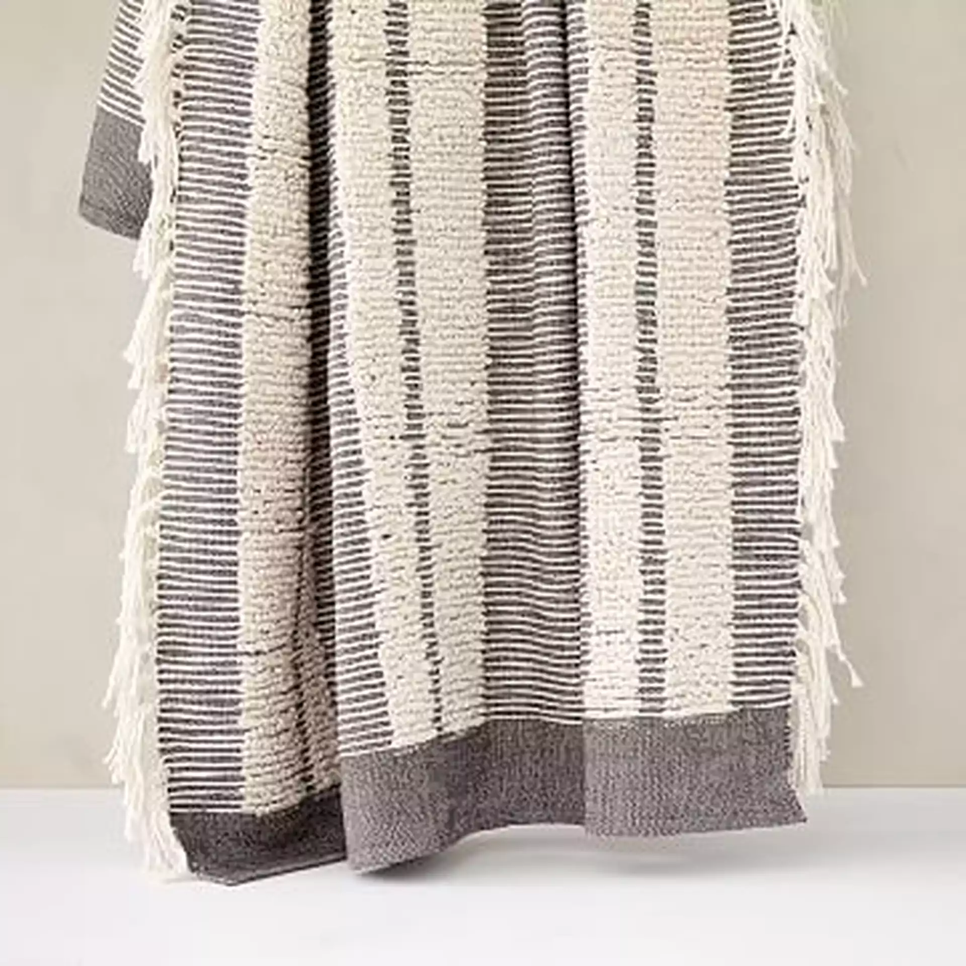 Tufted Lines Throw, 50"x60", Pewter
