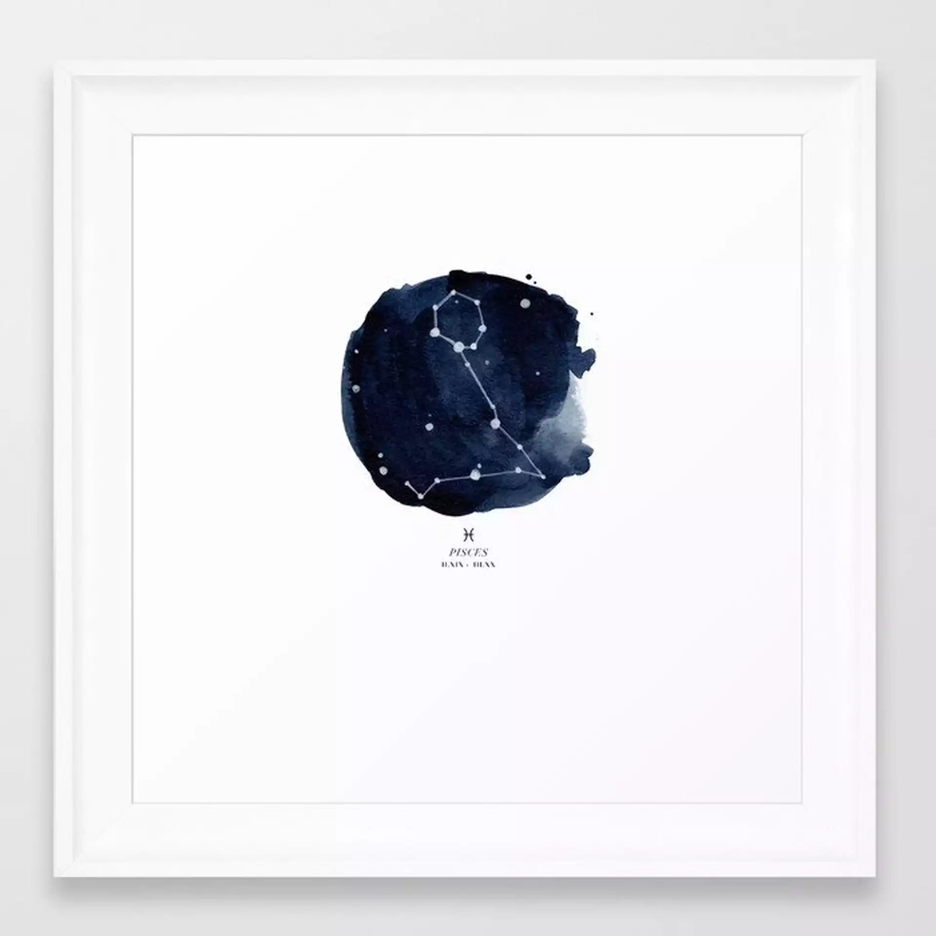 Zodiac Star Constellation - Pisces Framed Art Print by The Aestate - Scoop White - X-Small-12x12