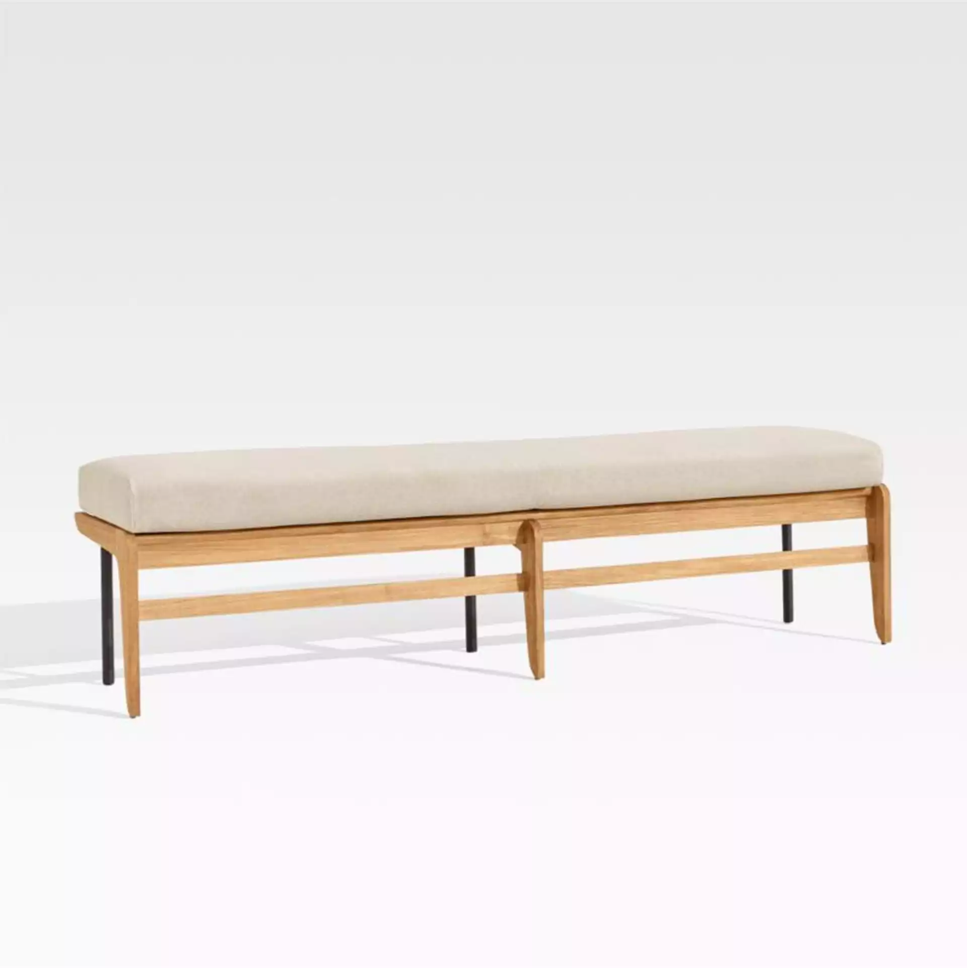 Kinney Teak Outdoor Dining Bench with Cushion