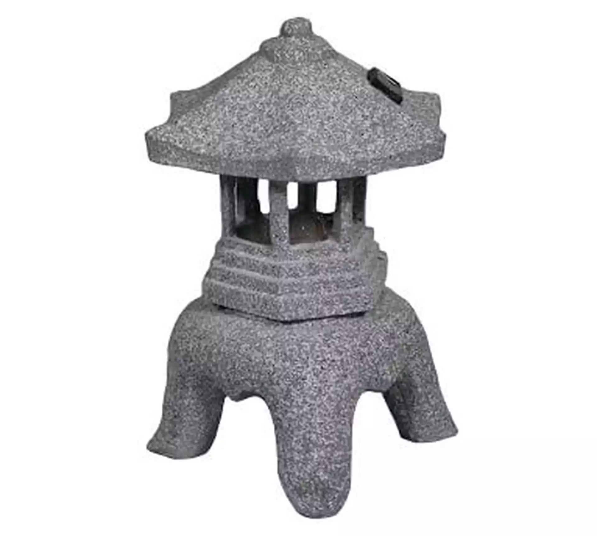 Pagoda Solar Light Button Finial Garden Object, 13" x 12" x 17"