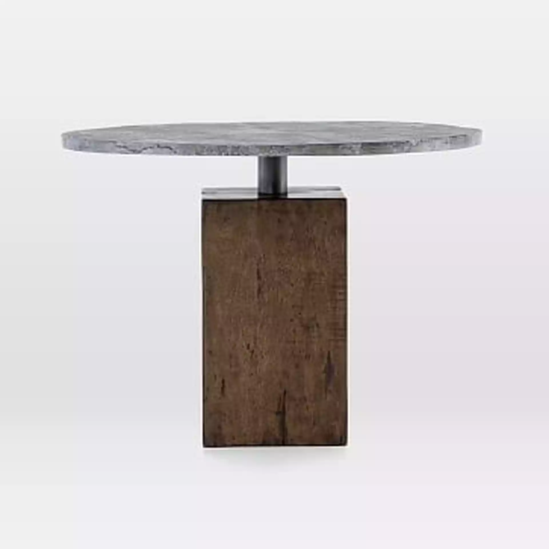Reclaimed Wood Base Pedestal Dining Table, Round, 42"