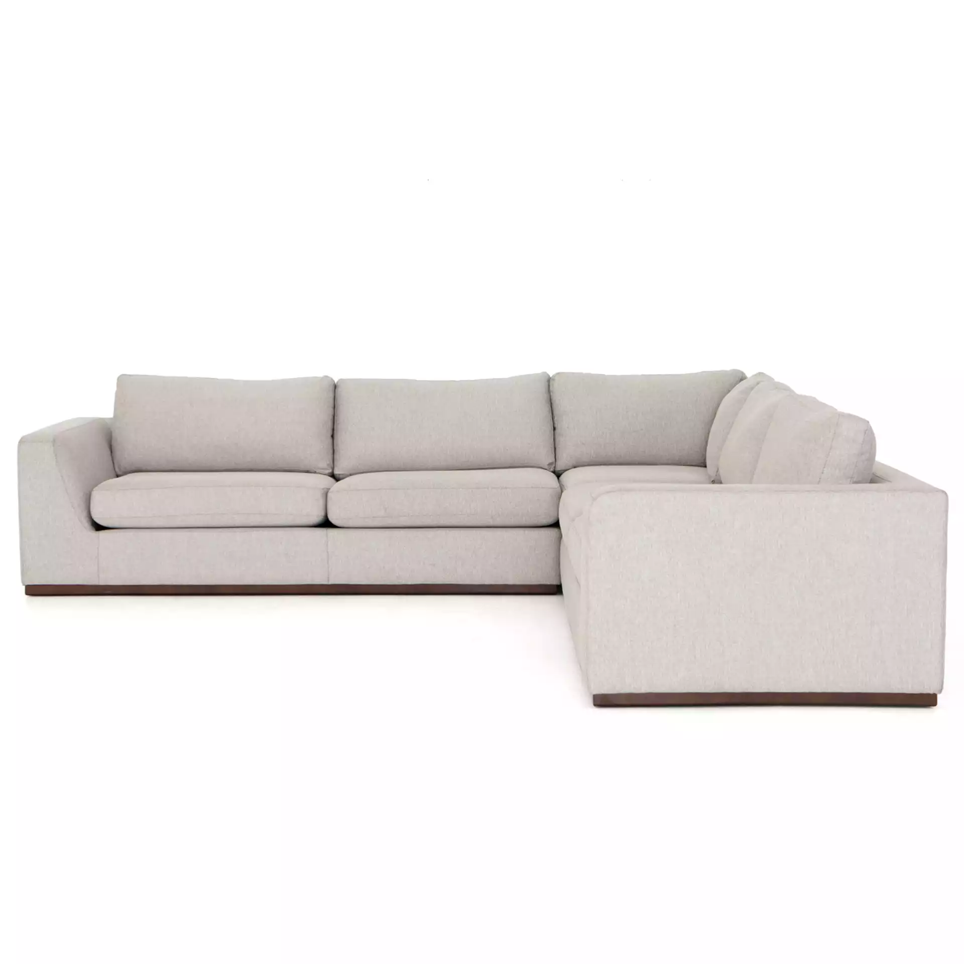 Stanley Modern Classic Light Grey Upholstered 3 Piece Sectional Sofa