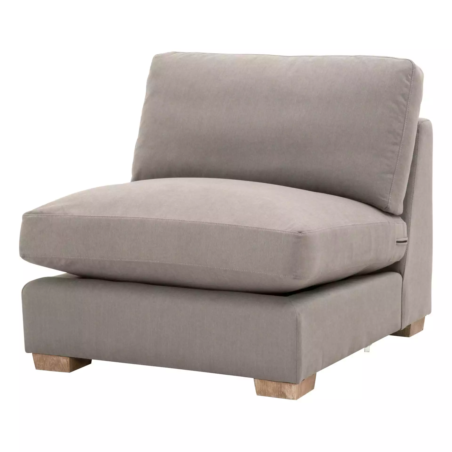 Hayden Modular Taper 1-Seat Armless Sofa Chair, LiveSmart Peyton-Slate, Natural Gray Oak