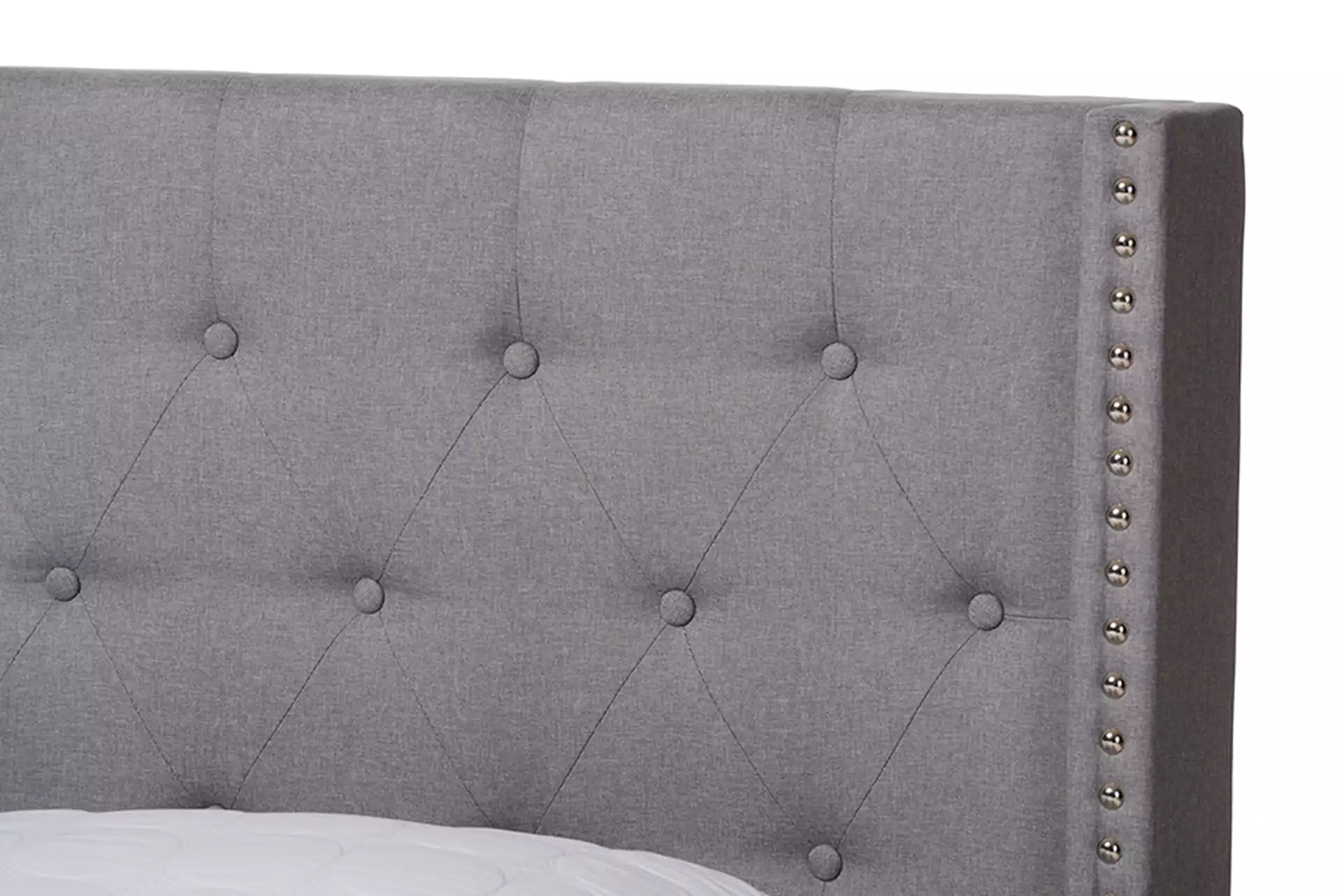 Brady Modern and Contemporary Light Grey Fabric Upholstered Full Size Bed