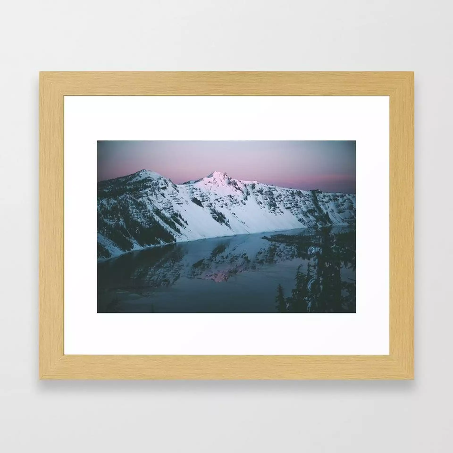 Crater Lake Framed Art Print by Hannah Kemp - Conservation Natural - X-Small-10x12