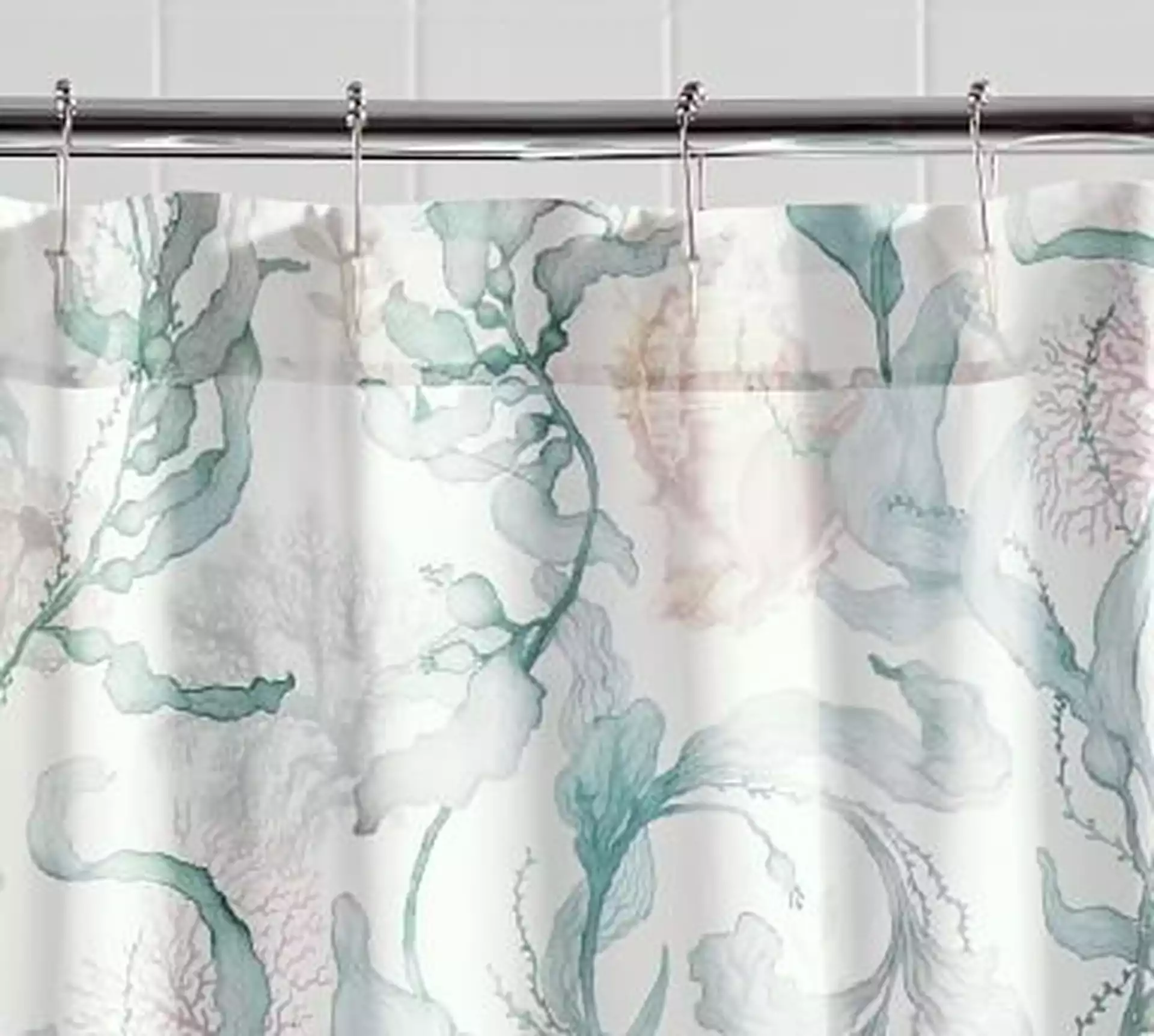 Calista Coastal Organic Shower Curtain, 72"