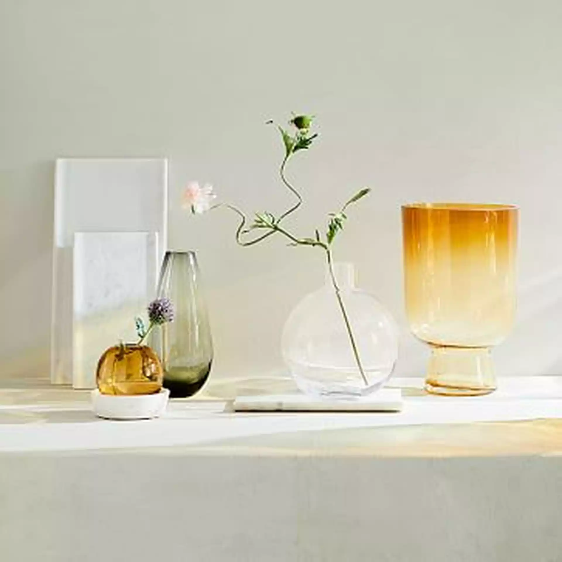 Foundations Vase, Glass Bud, Golden Oak, 4.25"