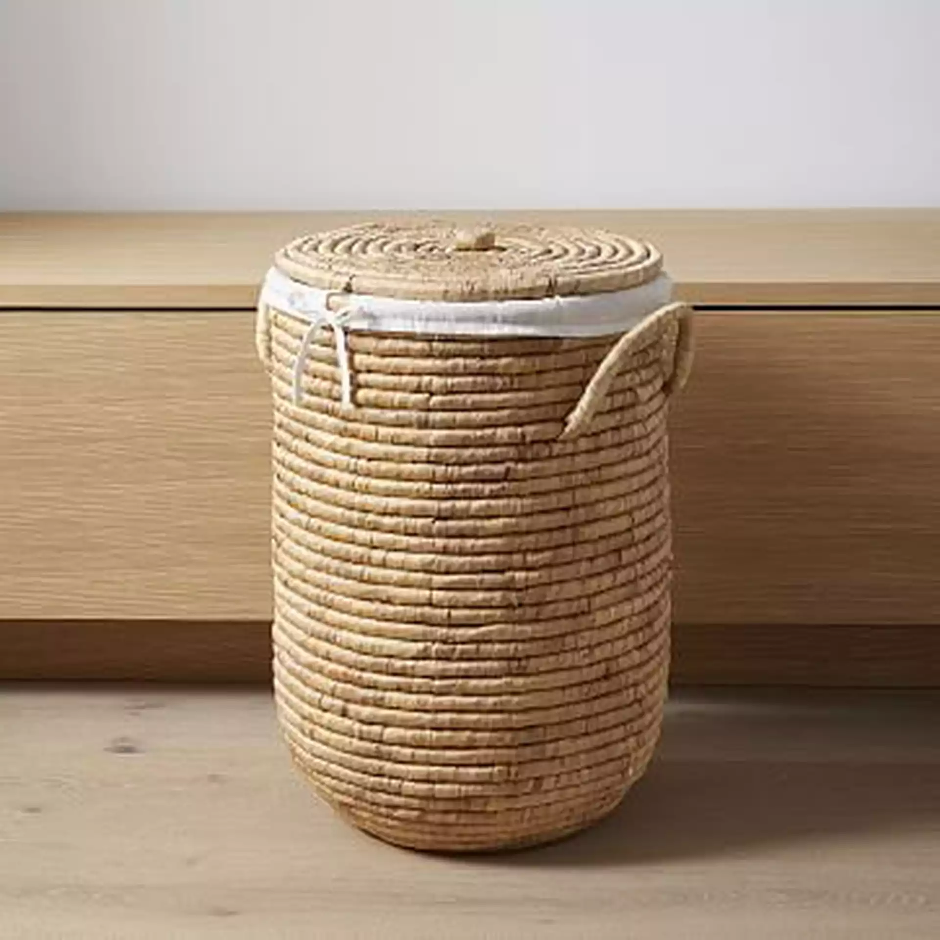 Woven Seagrass Basket, Small Hamper, Natural