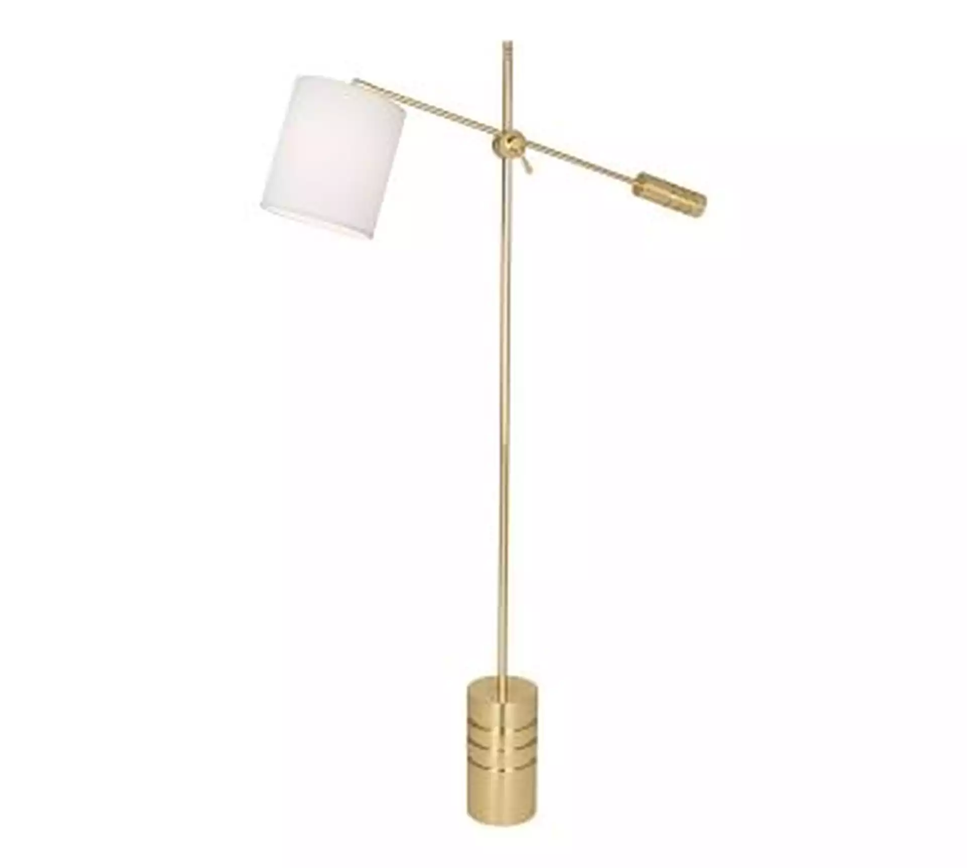 Burns Task Floor Lamp, Modern Brass with Black Shade