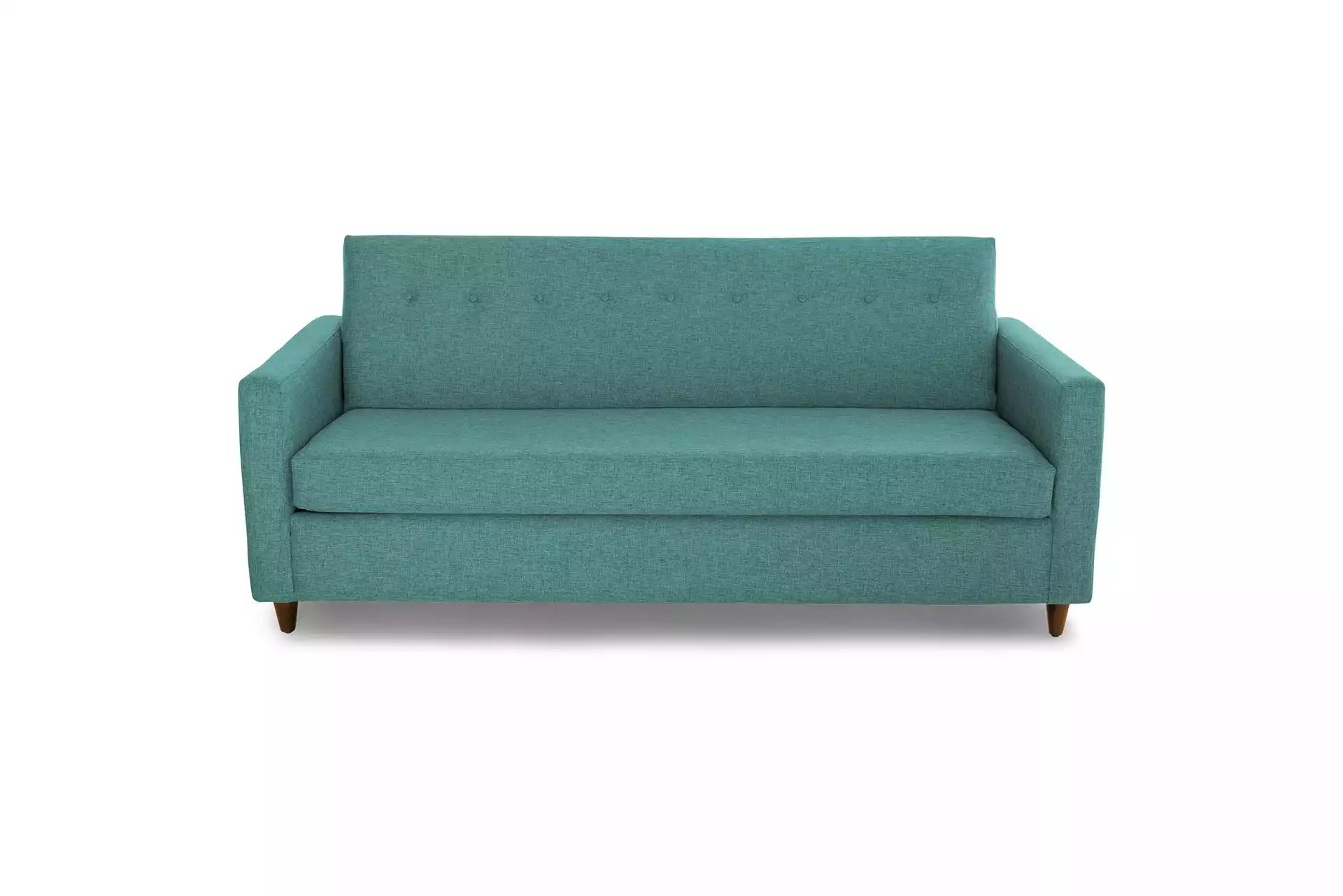 Green Korver Mid Century Modern Sleeper Sofa - Essence Aqua - Mocha