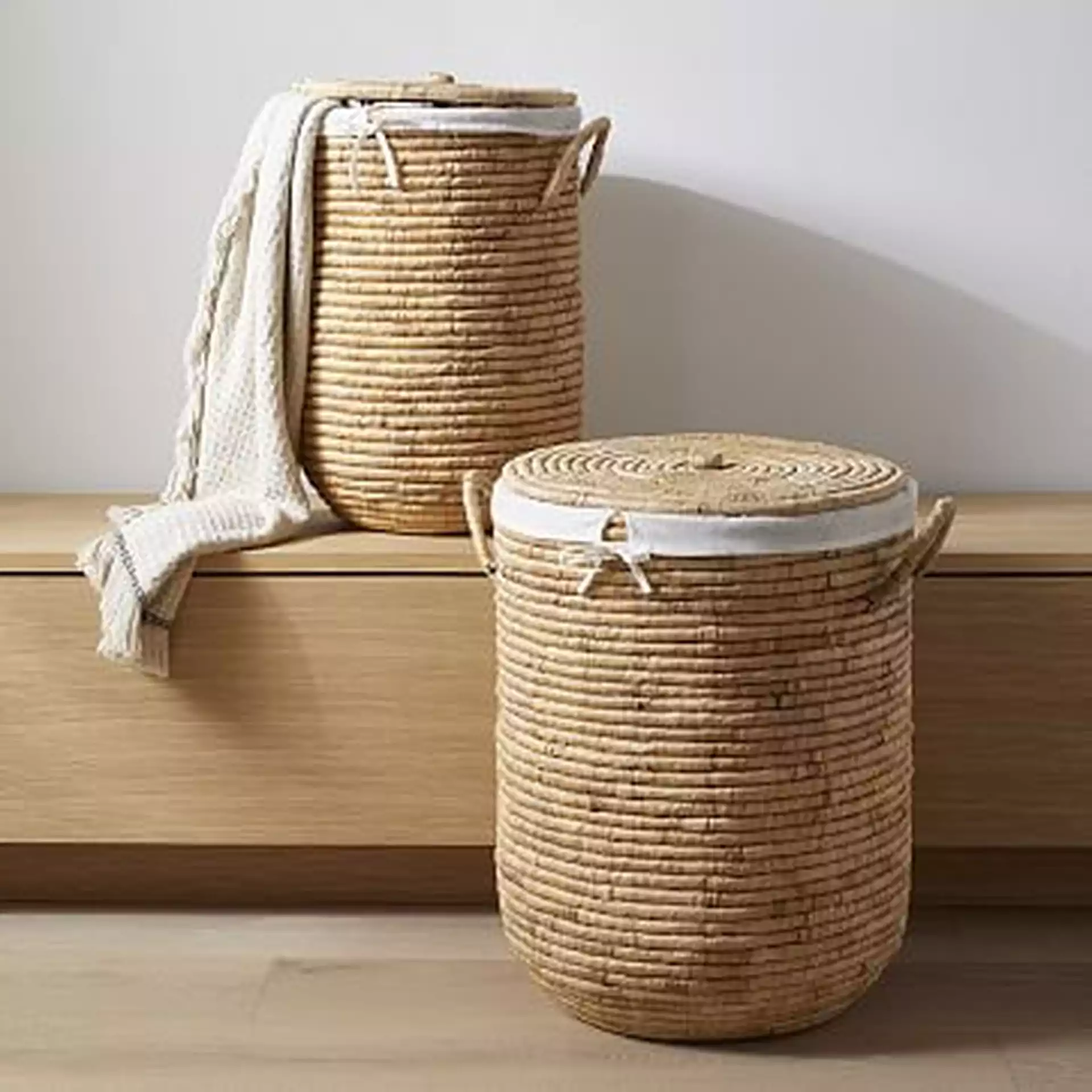 Woven Seagrass Basket, Small Hamper, Natural