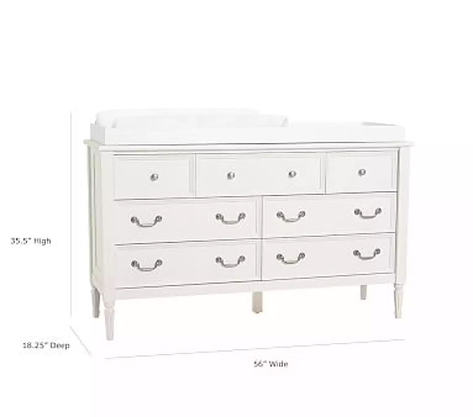 Blythe Extra Wide Nursery Dresser &amp; Topper, French White