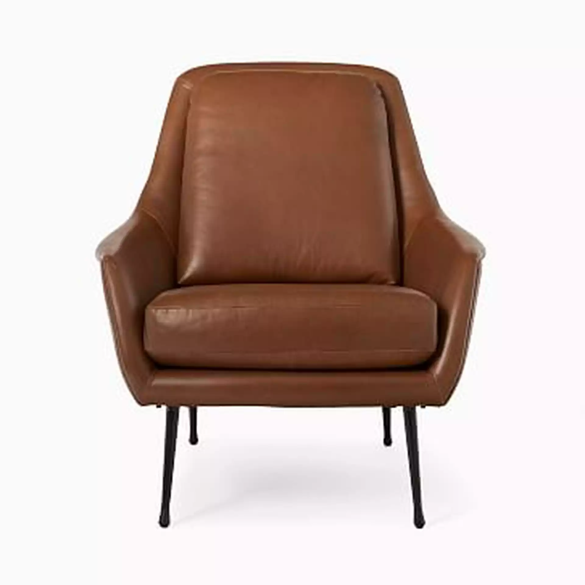 Lottie Chair, Poly, Saddle Leather, Nut, Dark Pewter
