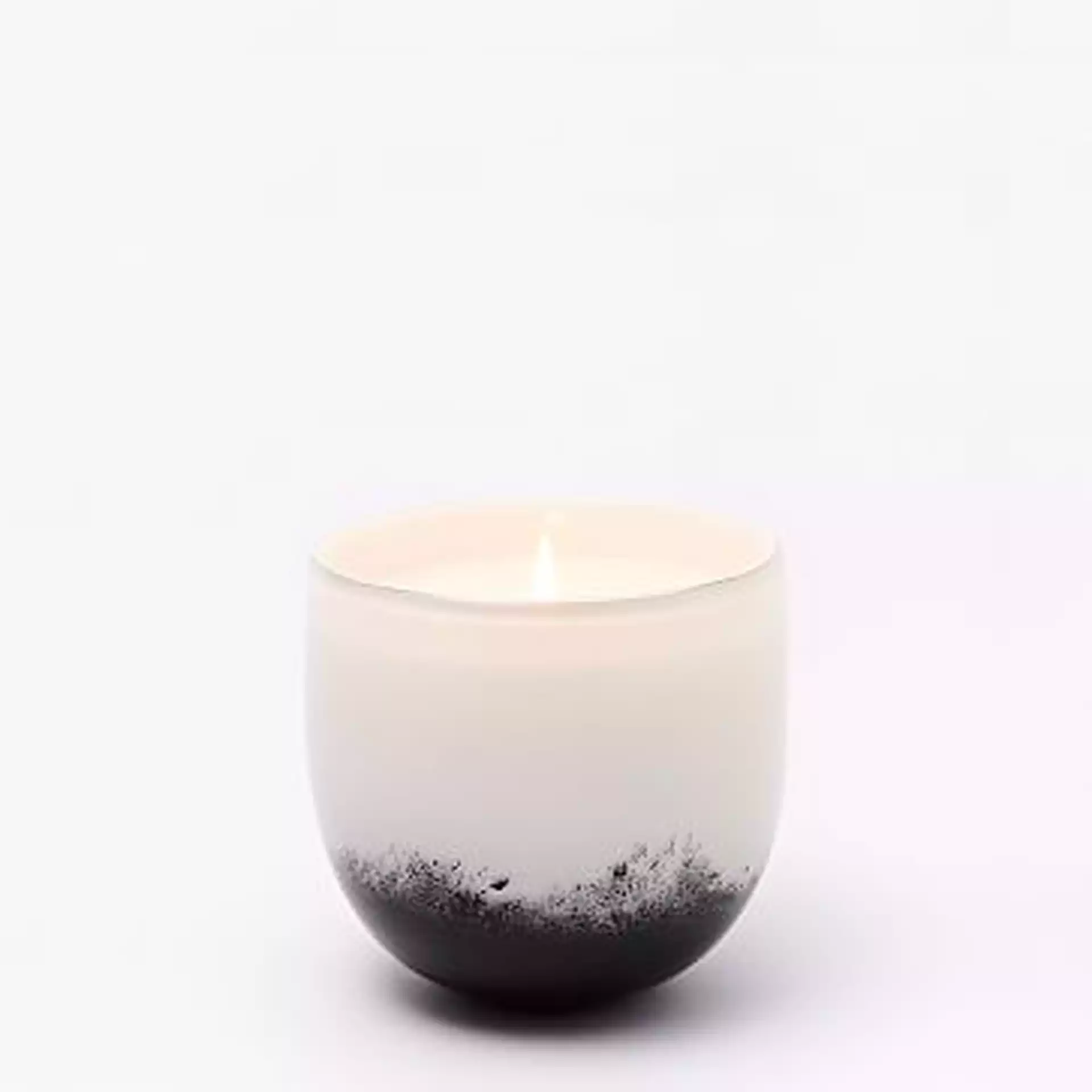 Black + White Speckled Glass Candle, Small