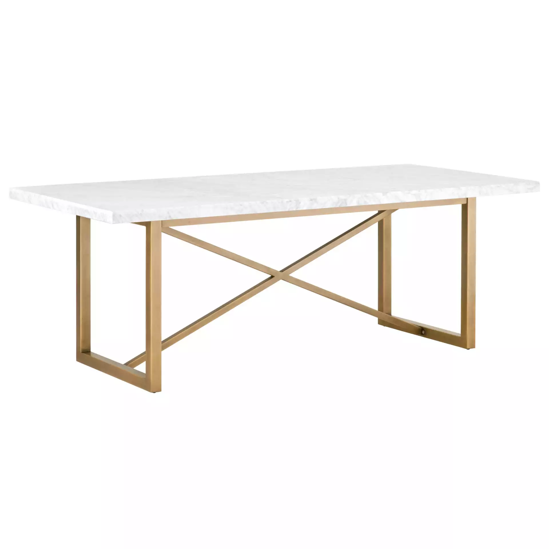Carrera Dining Table, White & Gold