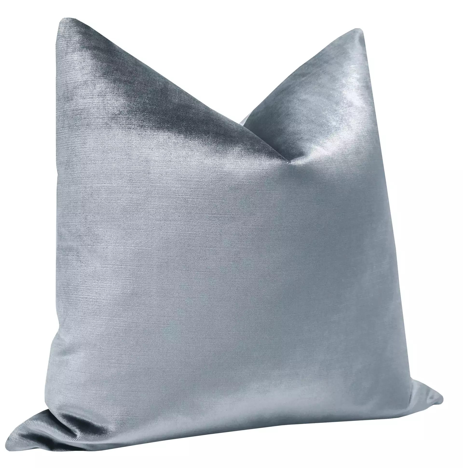 Faux Silk Velvet Pillow Cover, Delft, 18" x 18"