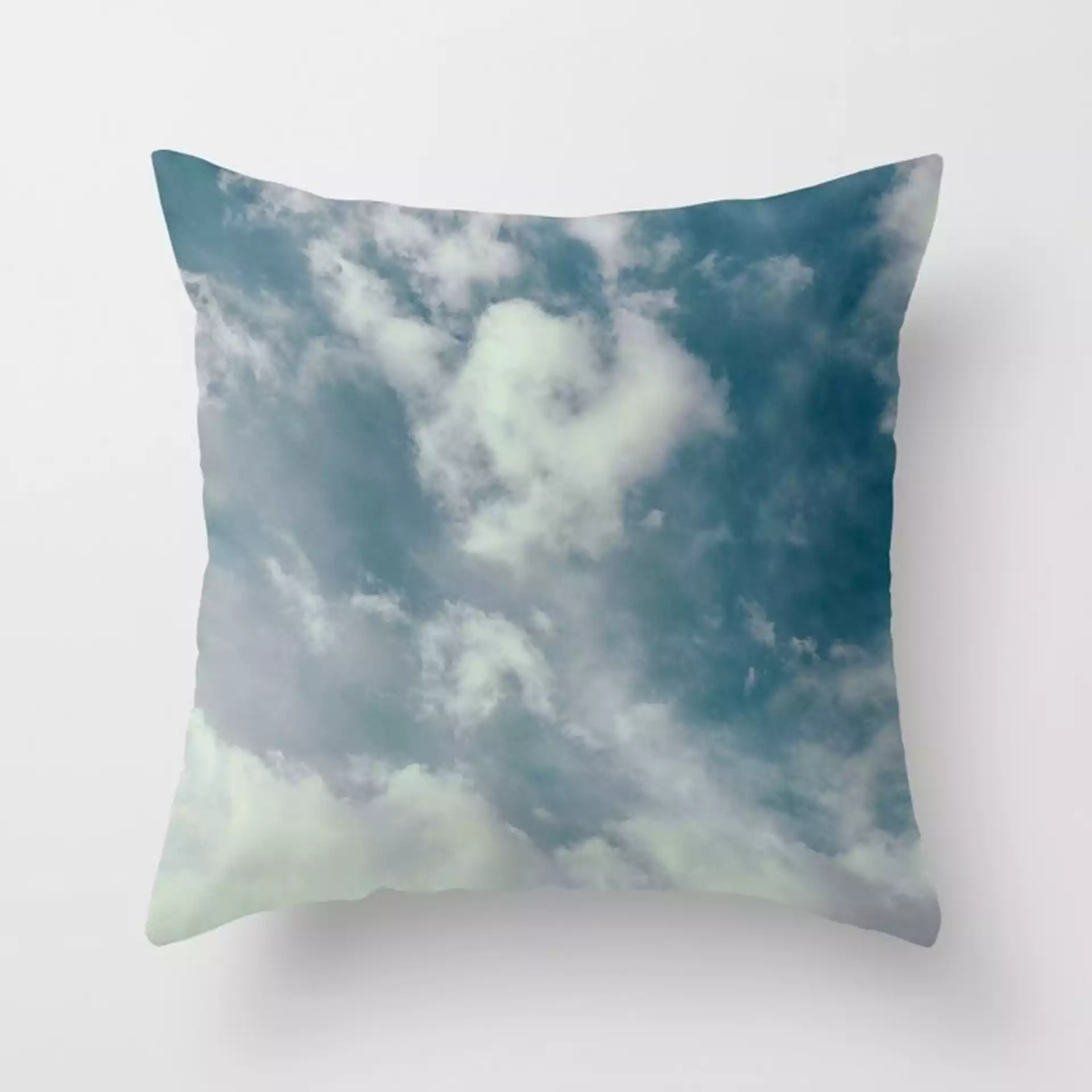 Soft Dreamy Cloudy Sky Couch Throw Pillow by Leah Flores - Cover (24" x 24") with pillow insert - Indoor Pillow
