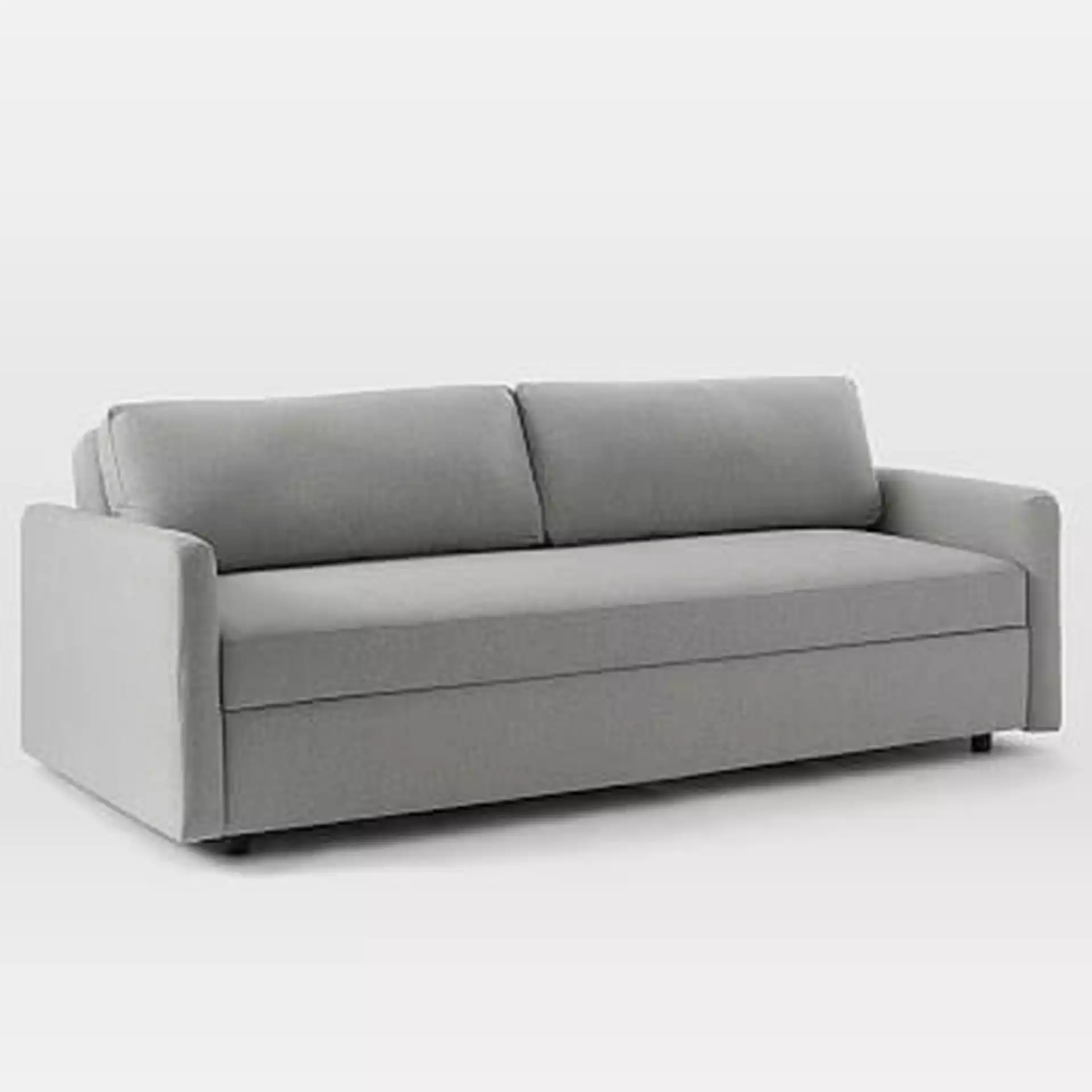 Clara Storage Futon (FSC), Poly, Chenille Tweed, Silver, Concealed Supports