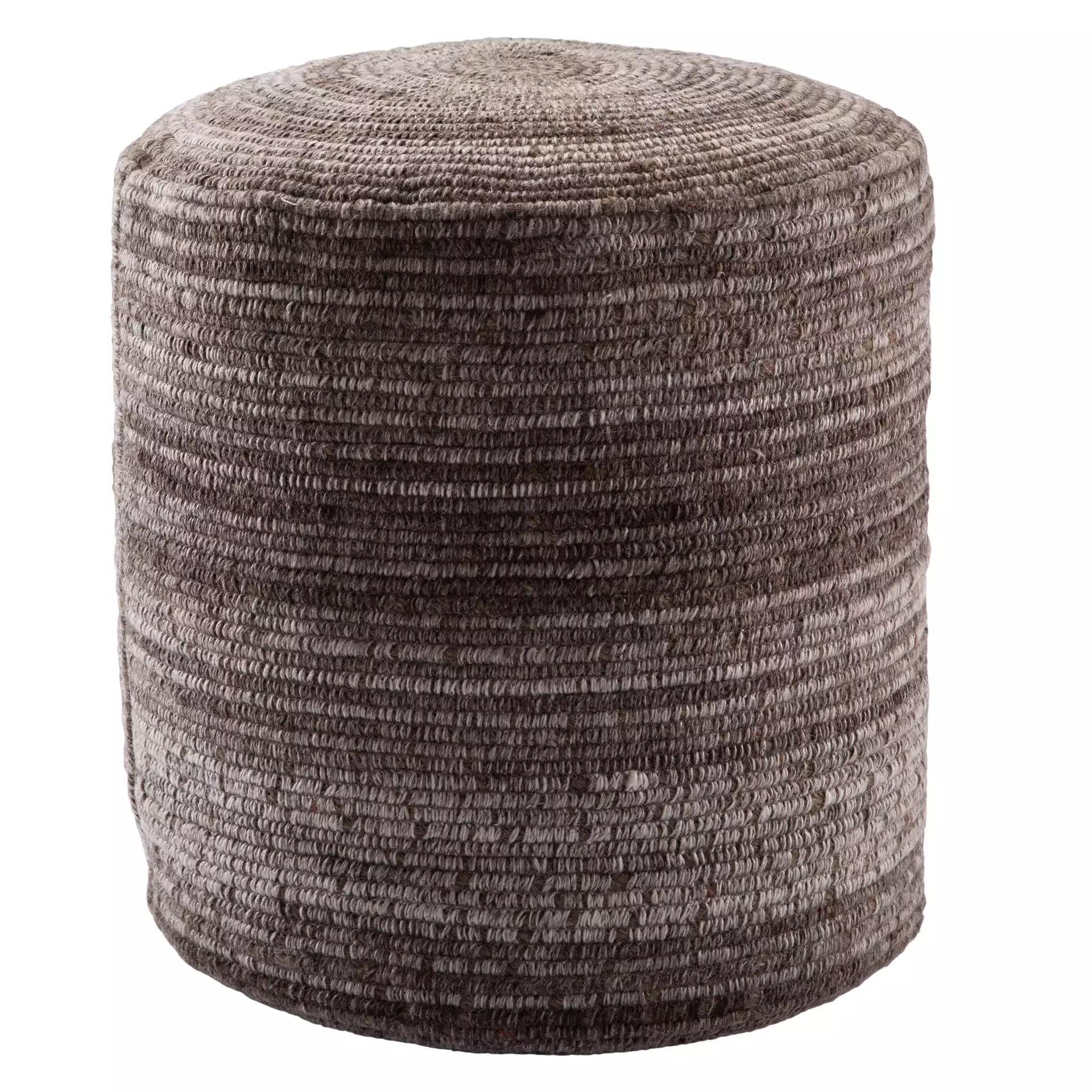 Duro Stripes Gray/ Brown Cylinder Pouf