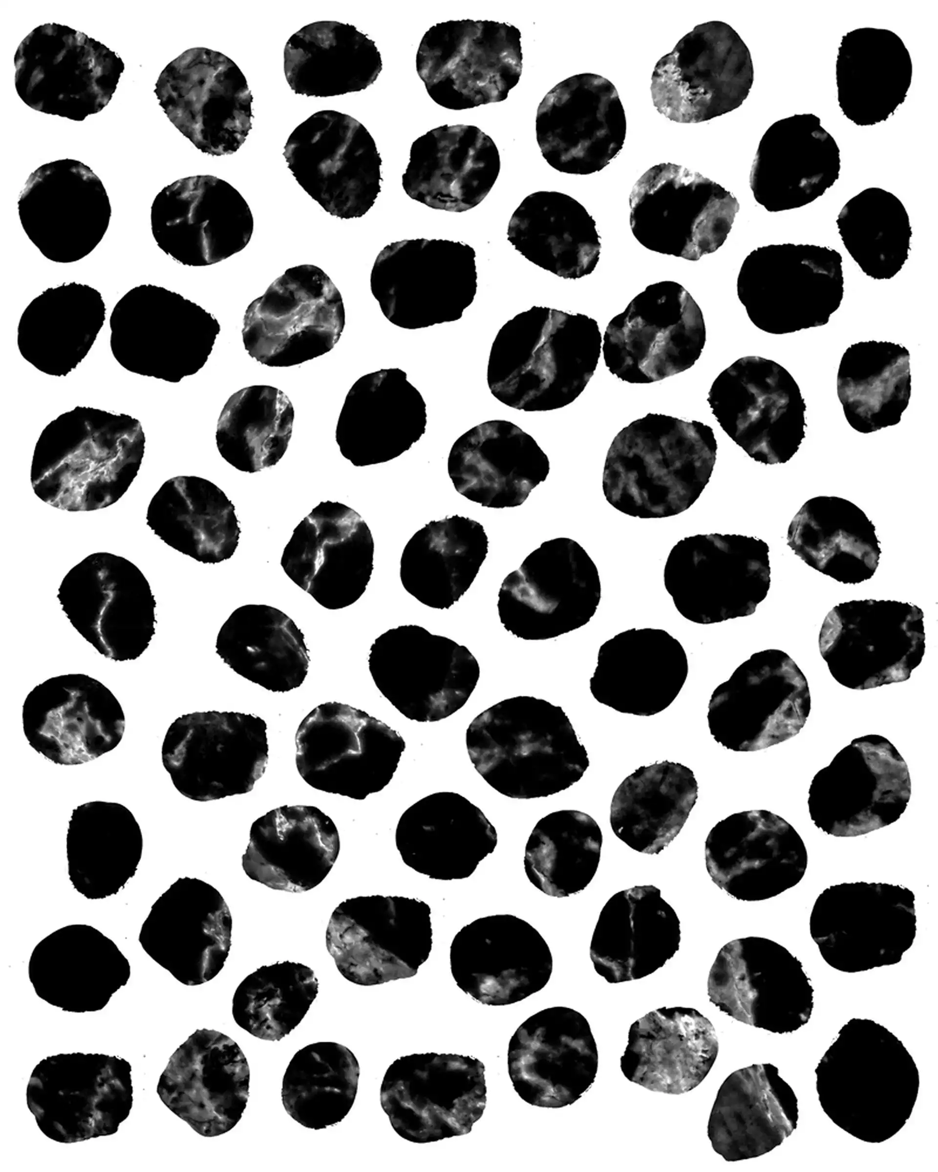 Jacson - Minimal Black And White Modern Abstract Art Print Dots Polka Dots Brushstrokes Urban Bklyn Art Print by Charlottewinter - X-Small