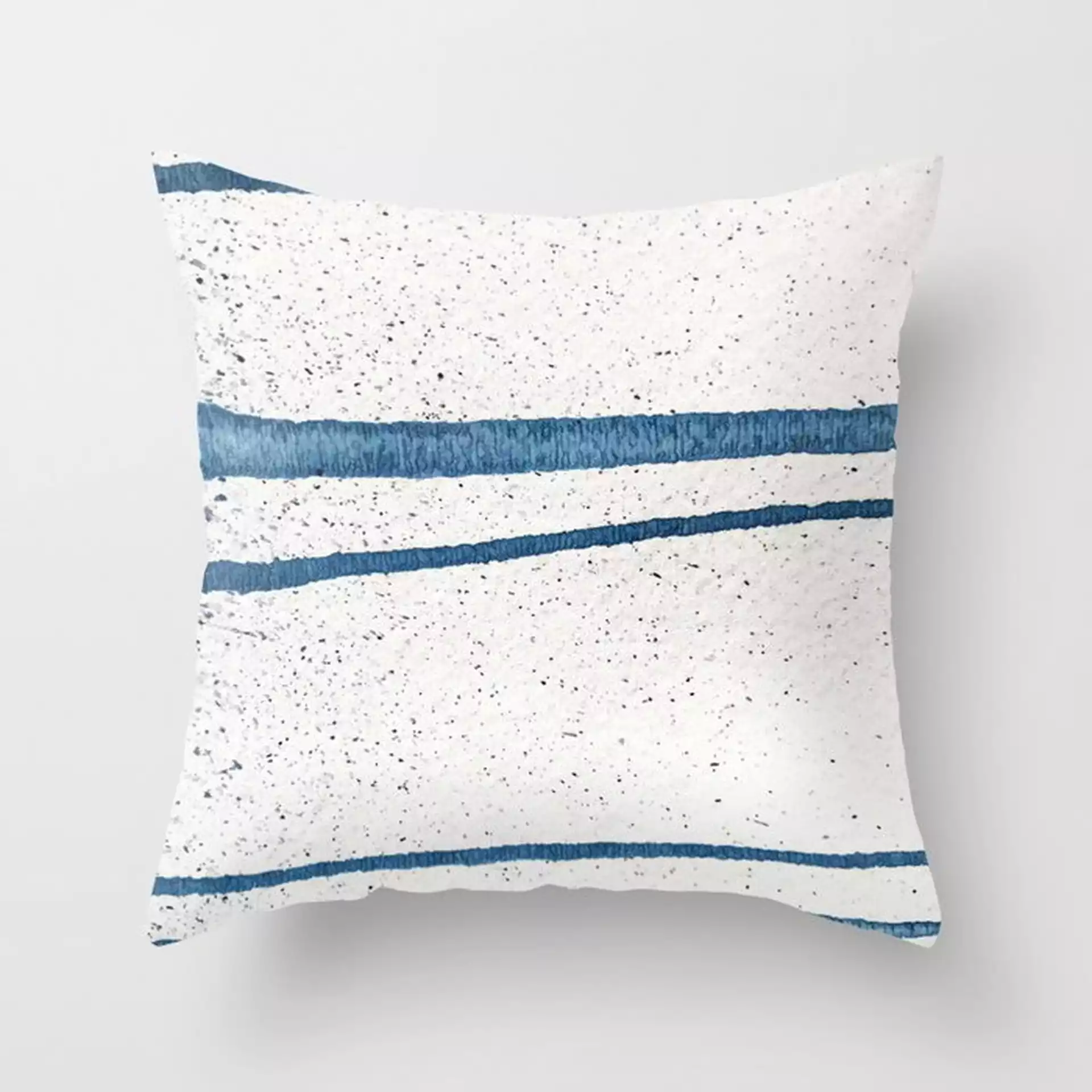 Parallel Universe [horizontal]: A Pretty, Minimal, Abstract Piece In Lines Of Vibrant Blue And White Couch Throw Pillow by Alyssa Hamilton Art - Cover (20" x 20") with pillow insert - Outdoor Pillow