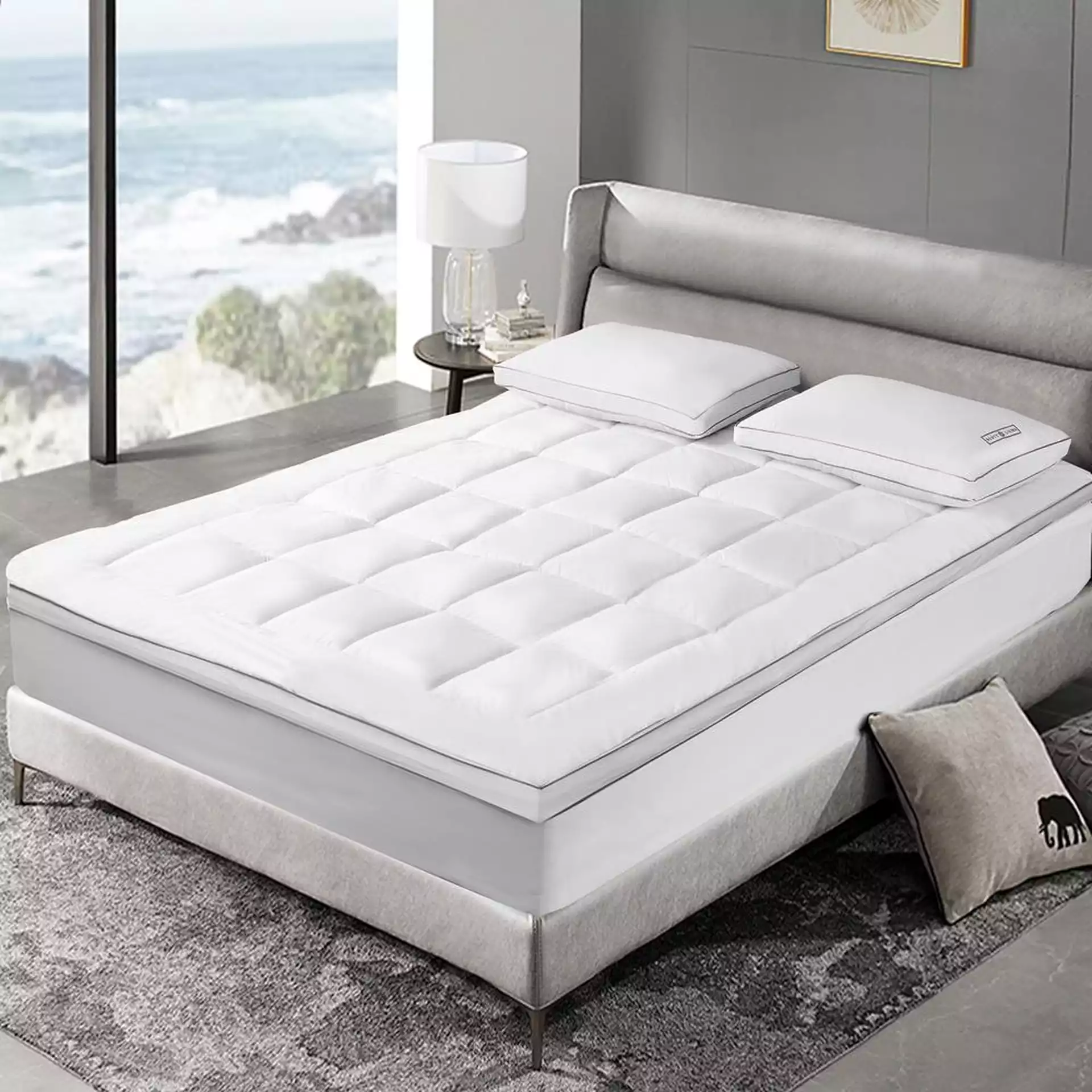 SCOTT LIVING Achieve the super loft look in your mattress with this Feather Bed Down Fiber topper by ., White