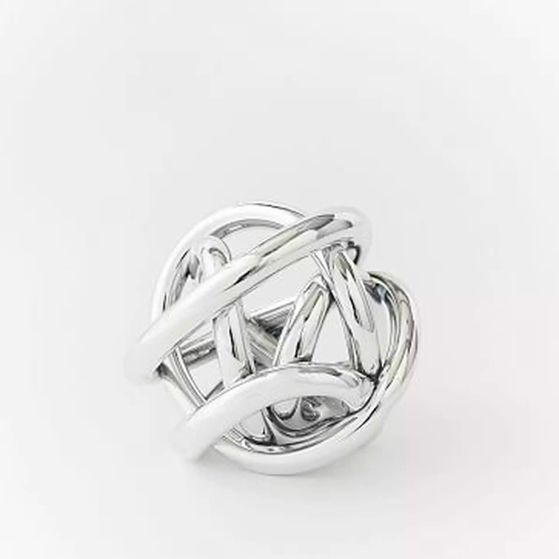 Metallic Glass Knot, Silver, Medium