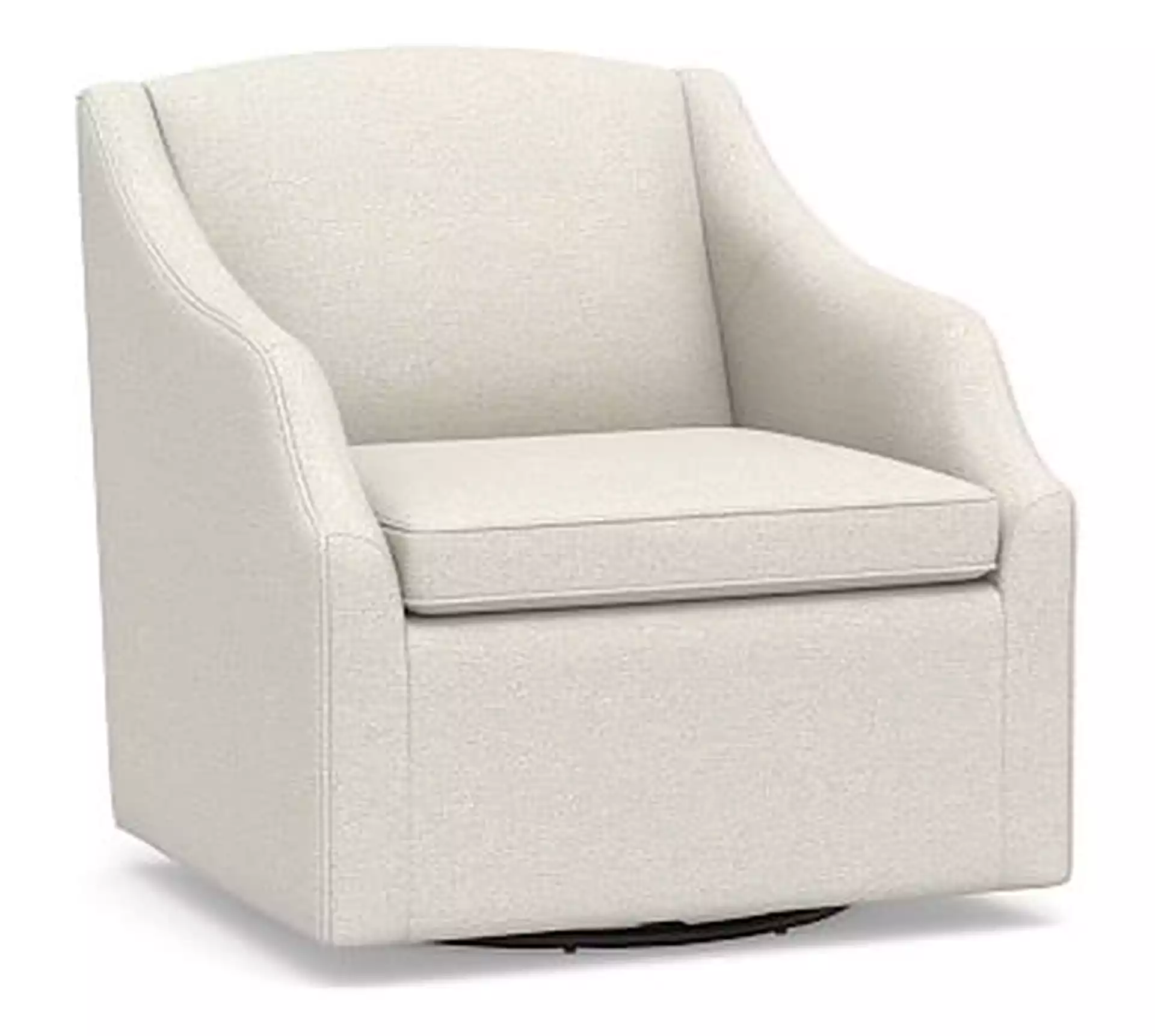 SoMa Emma Upholstered Swivel Armchair, Polyester Wrapped Cushions, Performance Boucle Oatmeal