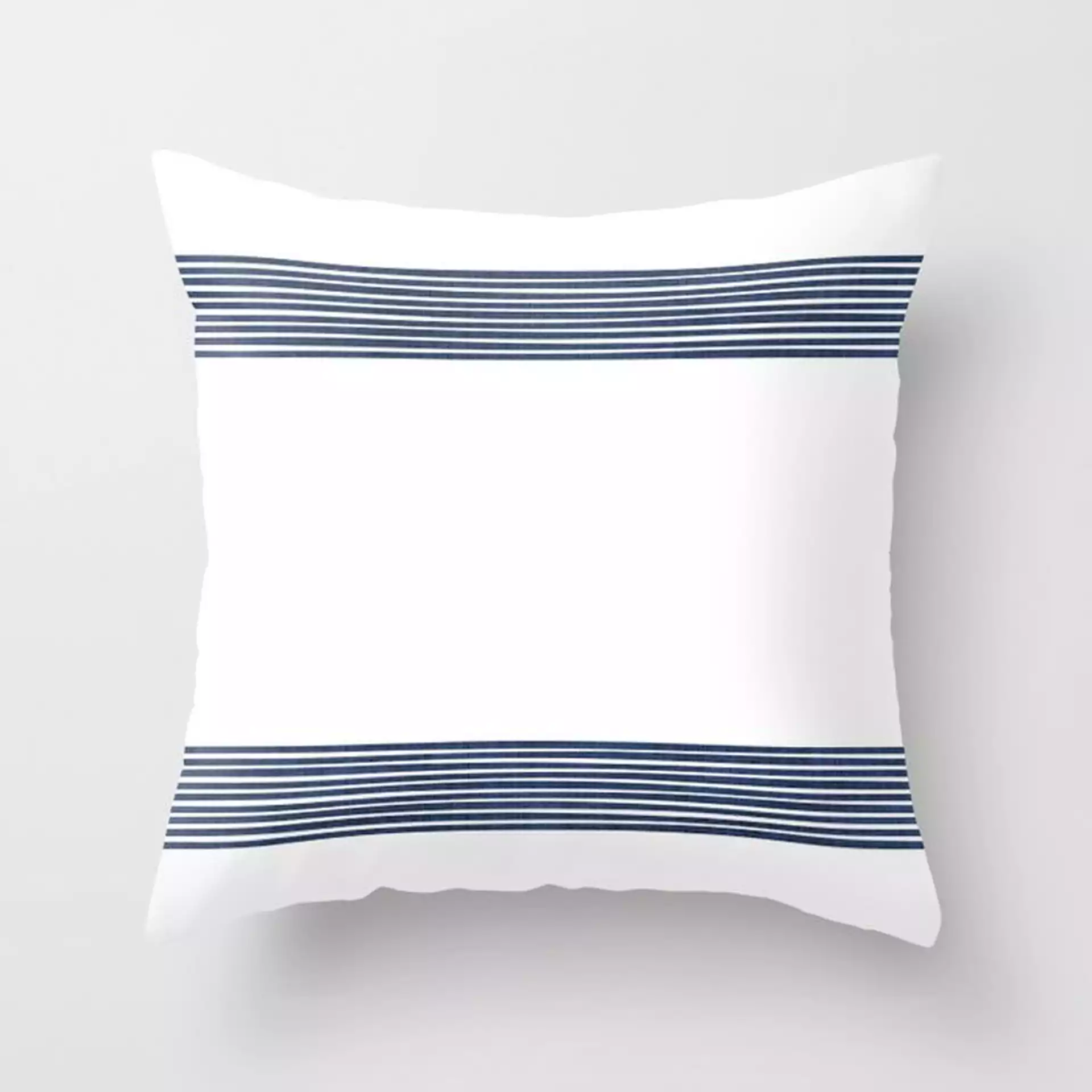 Band In Navy Couch Throw Pillow by Becky Bailey - Cover (20" x 20") with pillow insert - Indoor Pillow