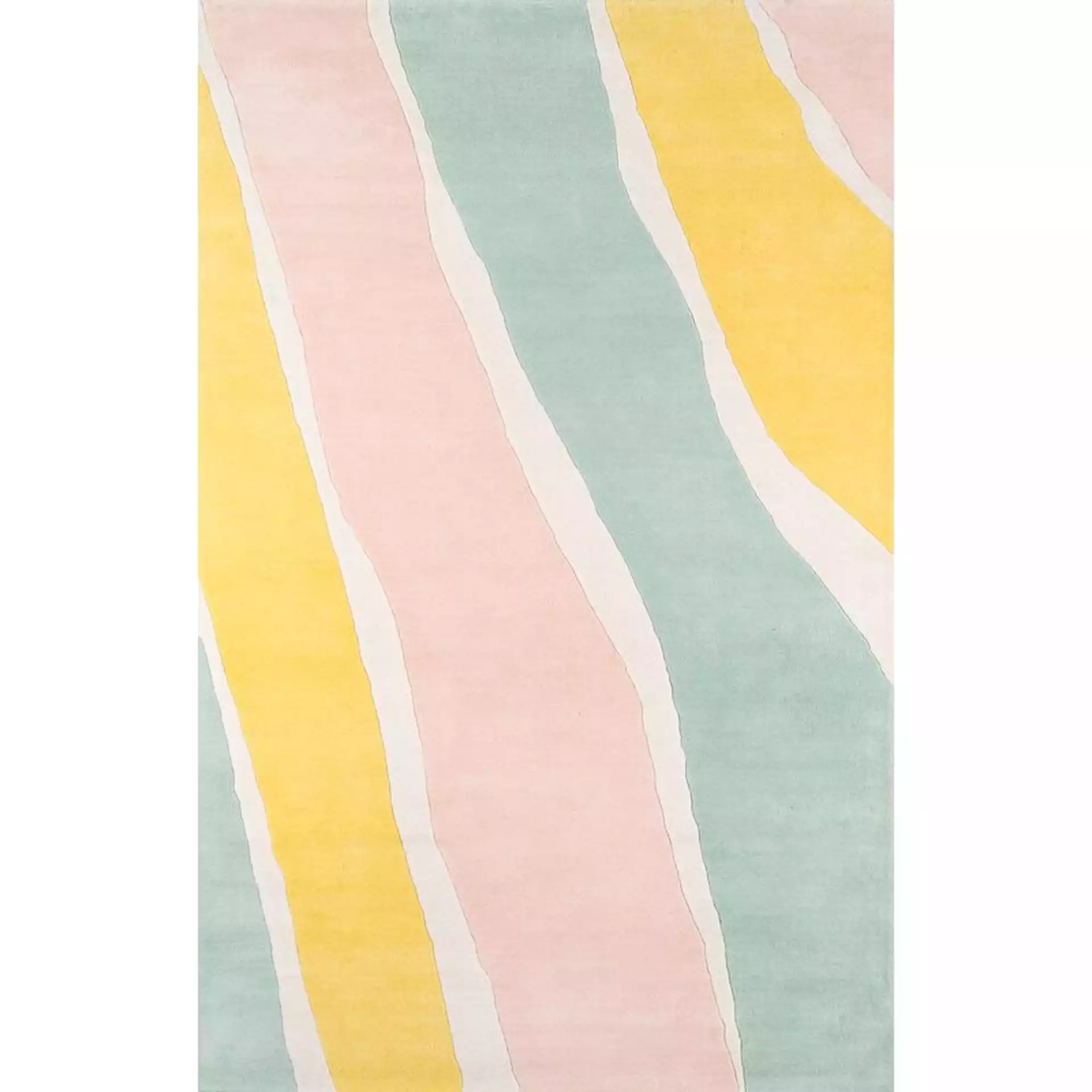 Novogratz Sorbet Abstract Handmade Tufted Wool Yellow/Light Green/Light Pink Area Rug Rug Size: Rectangle 5' x 8'