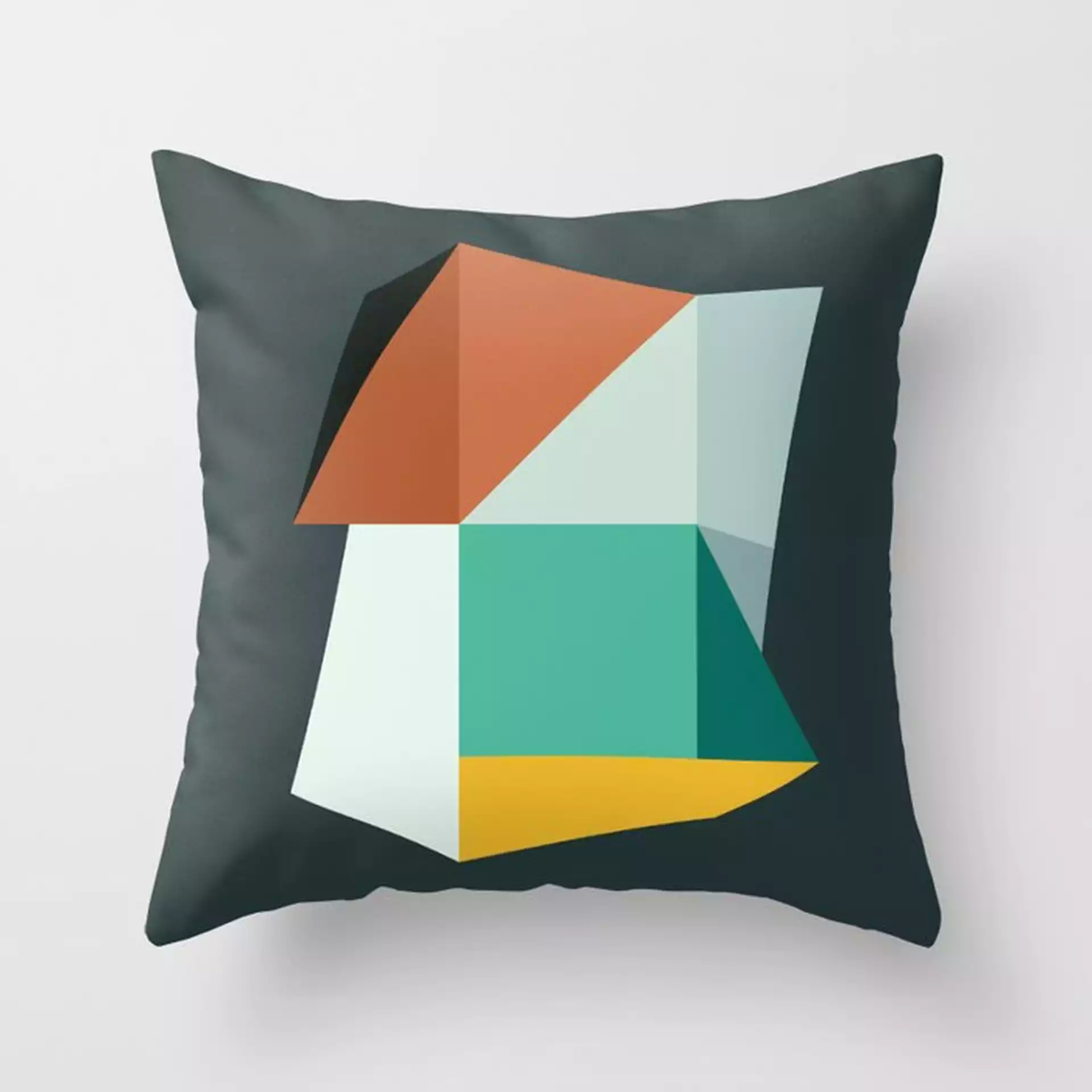 Modern Geometric 75b Couch Throw Pillow by The Old Art Studio - Cover (24" x 24") with pillow insert - Indoor Pillow