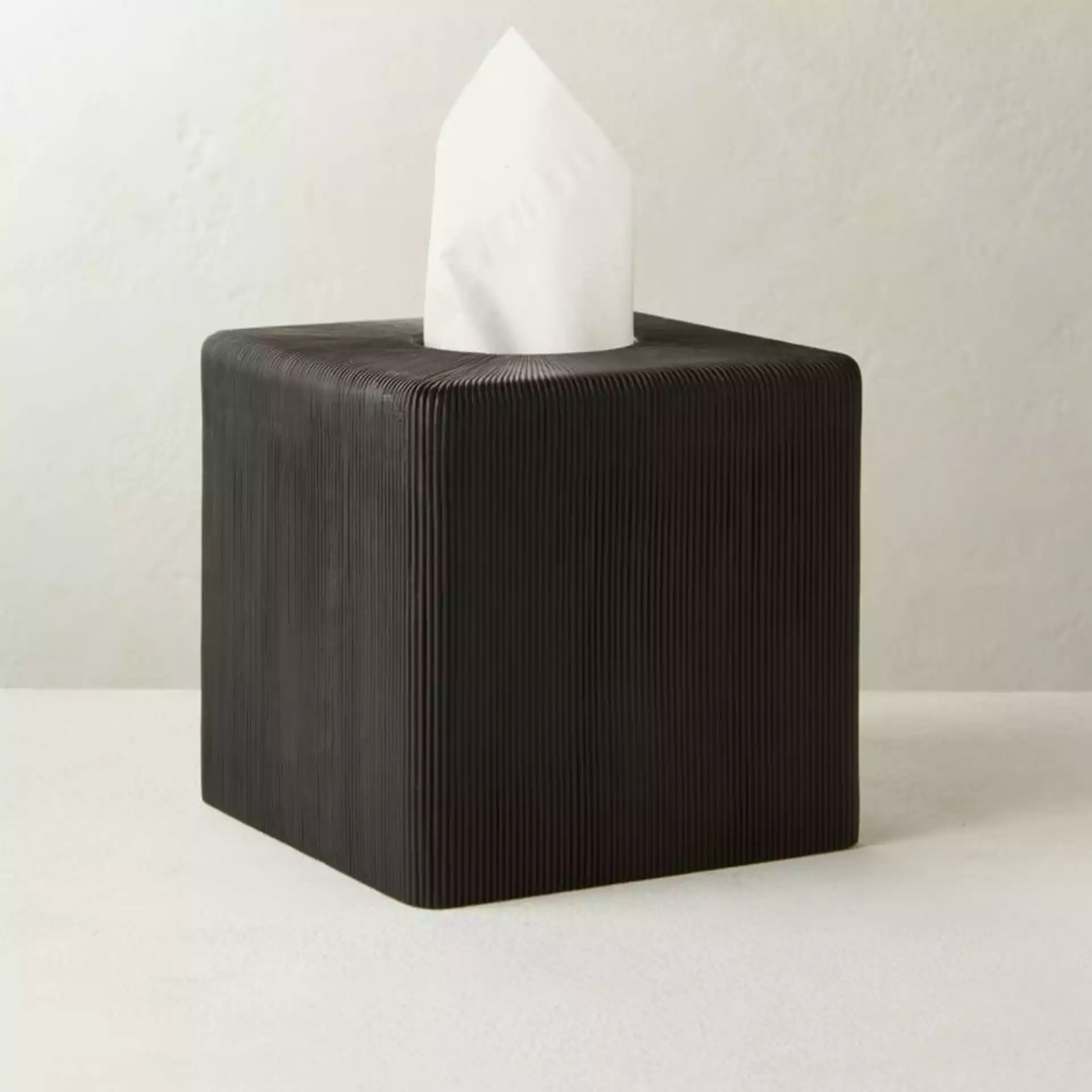Parello Pleated Black Tissue Box