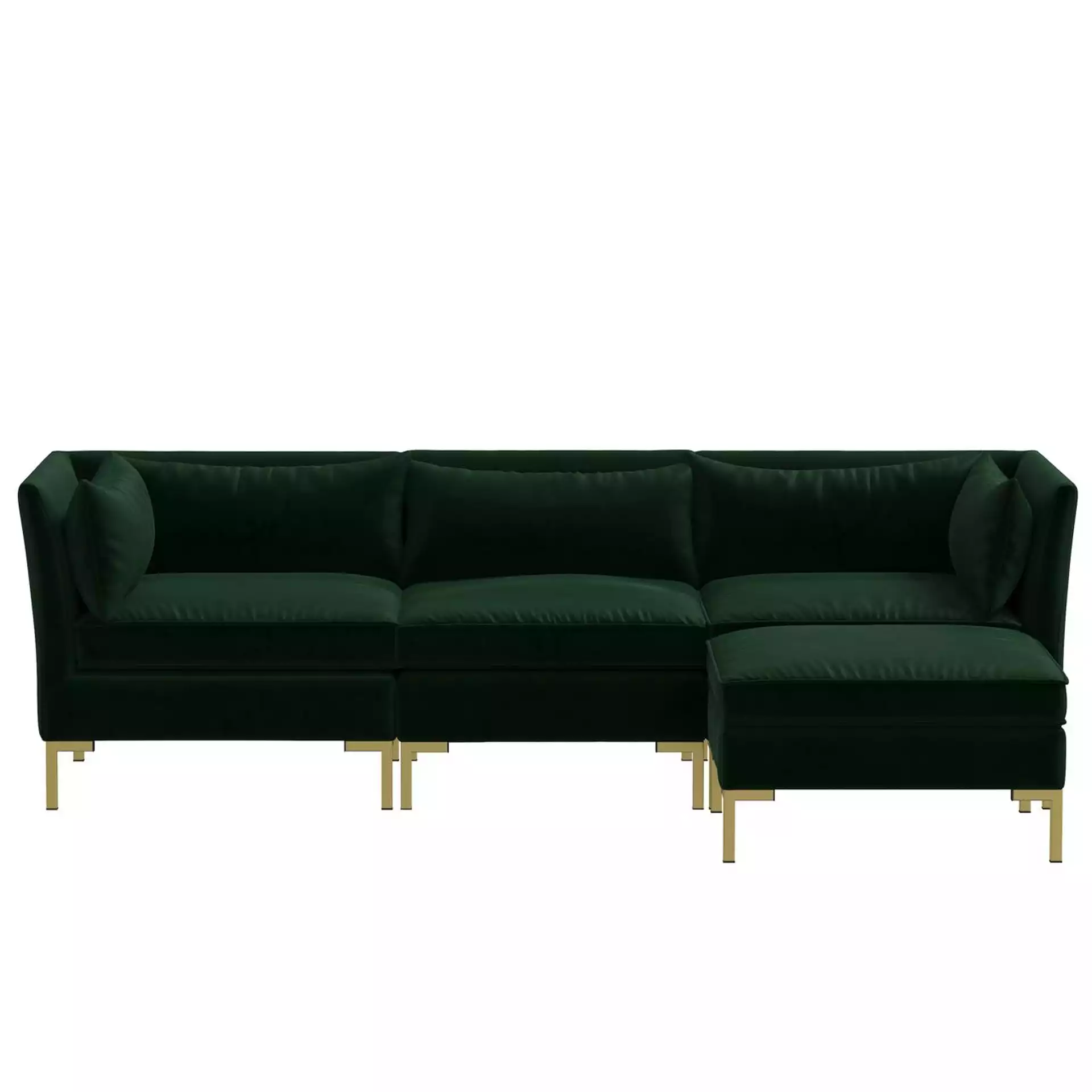 Vandalia 4 piece Sectional in Fauxmo Emerald