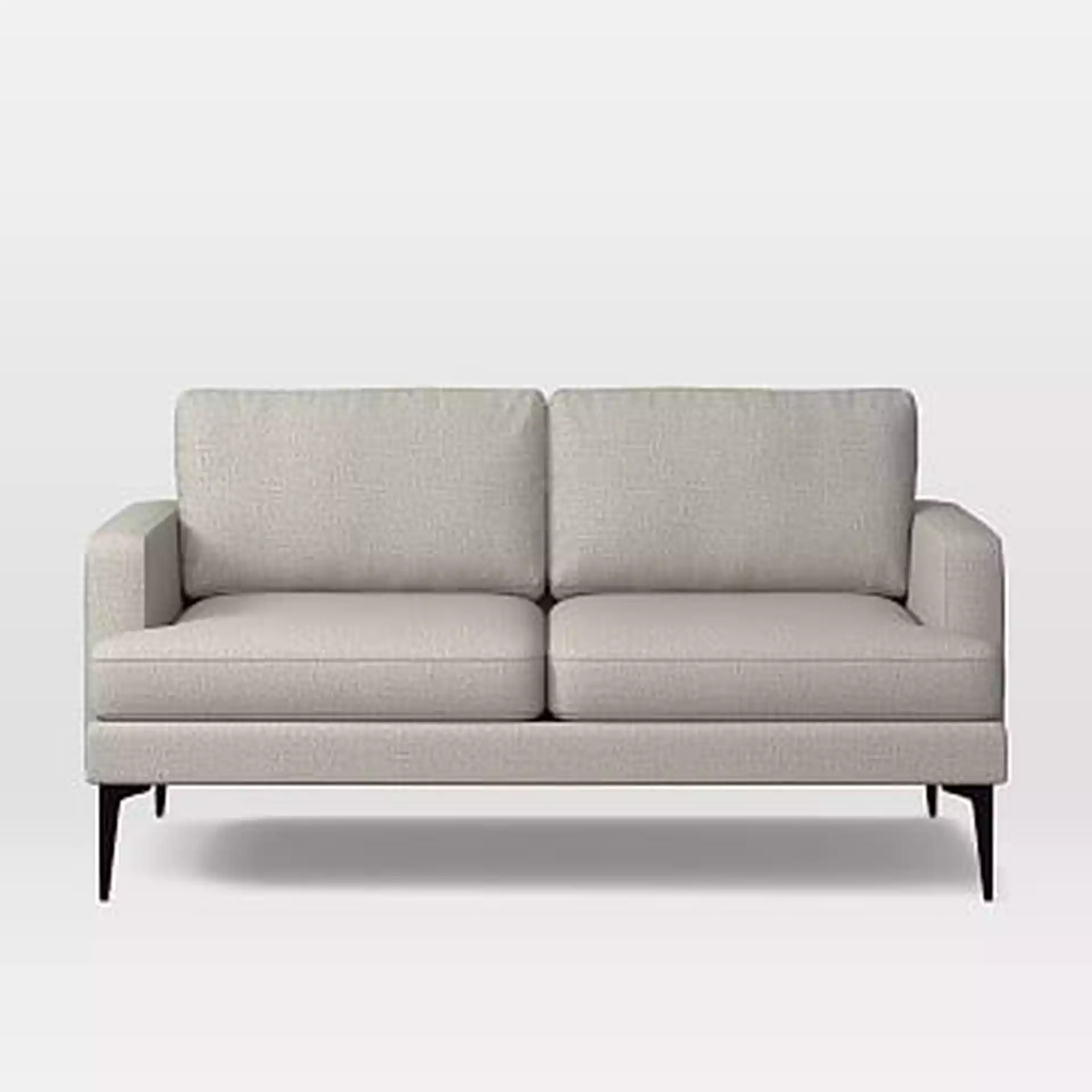 Andes Loveseat, Poly , Twill, Dove, Dark Pewter