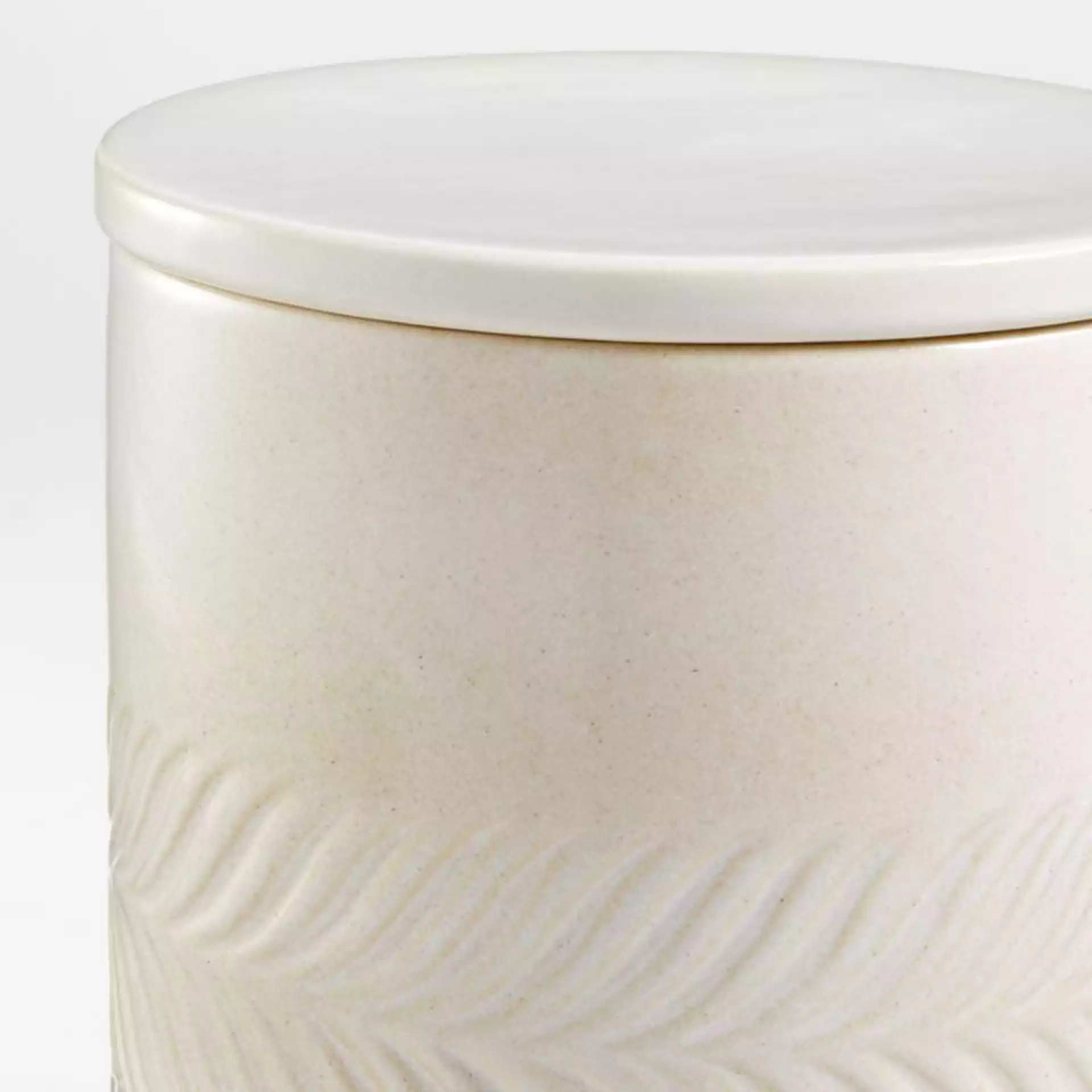 Fern Small White Ceramic Canister
