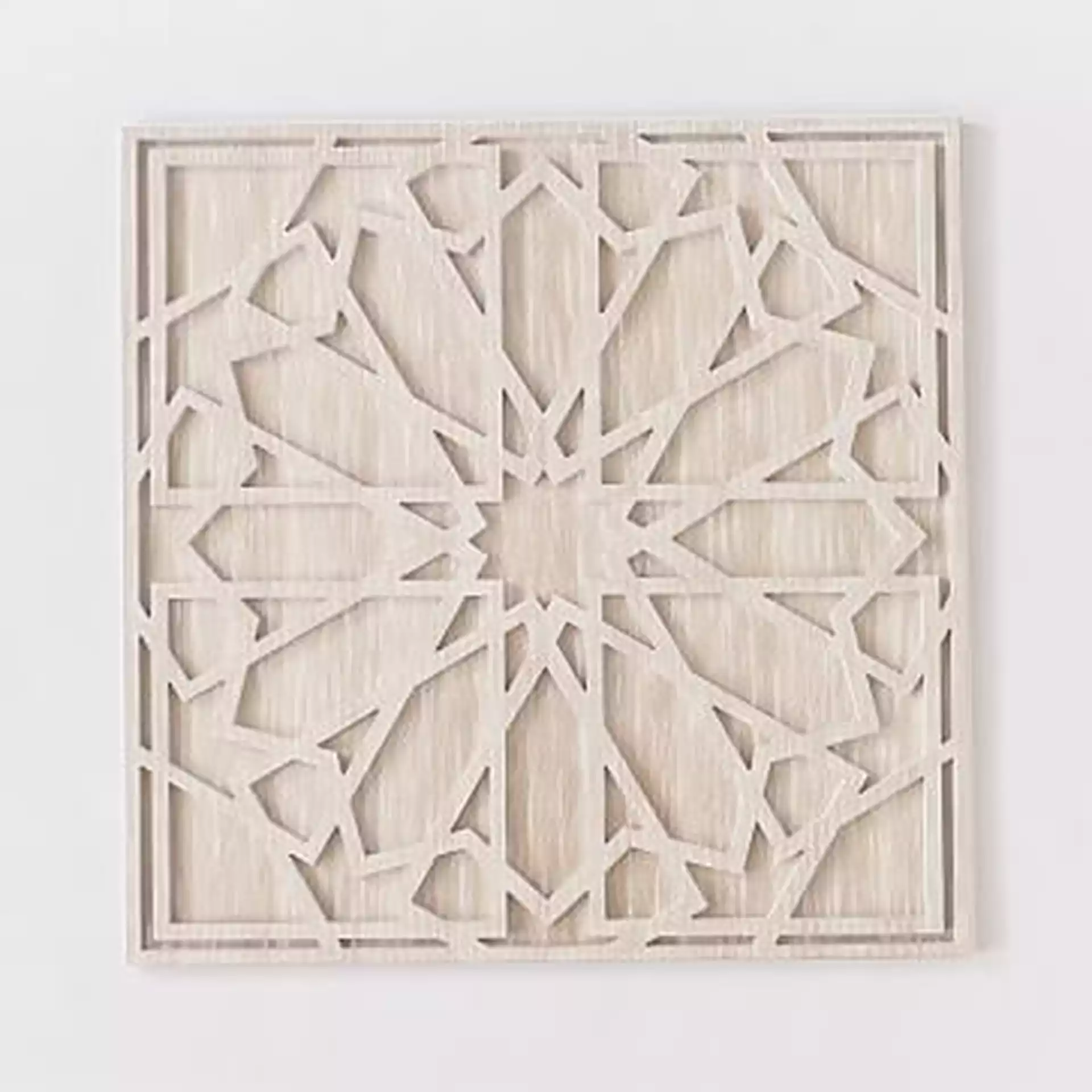 Graphic Wood Wall Art, Whitewashed, Square, Individual