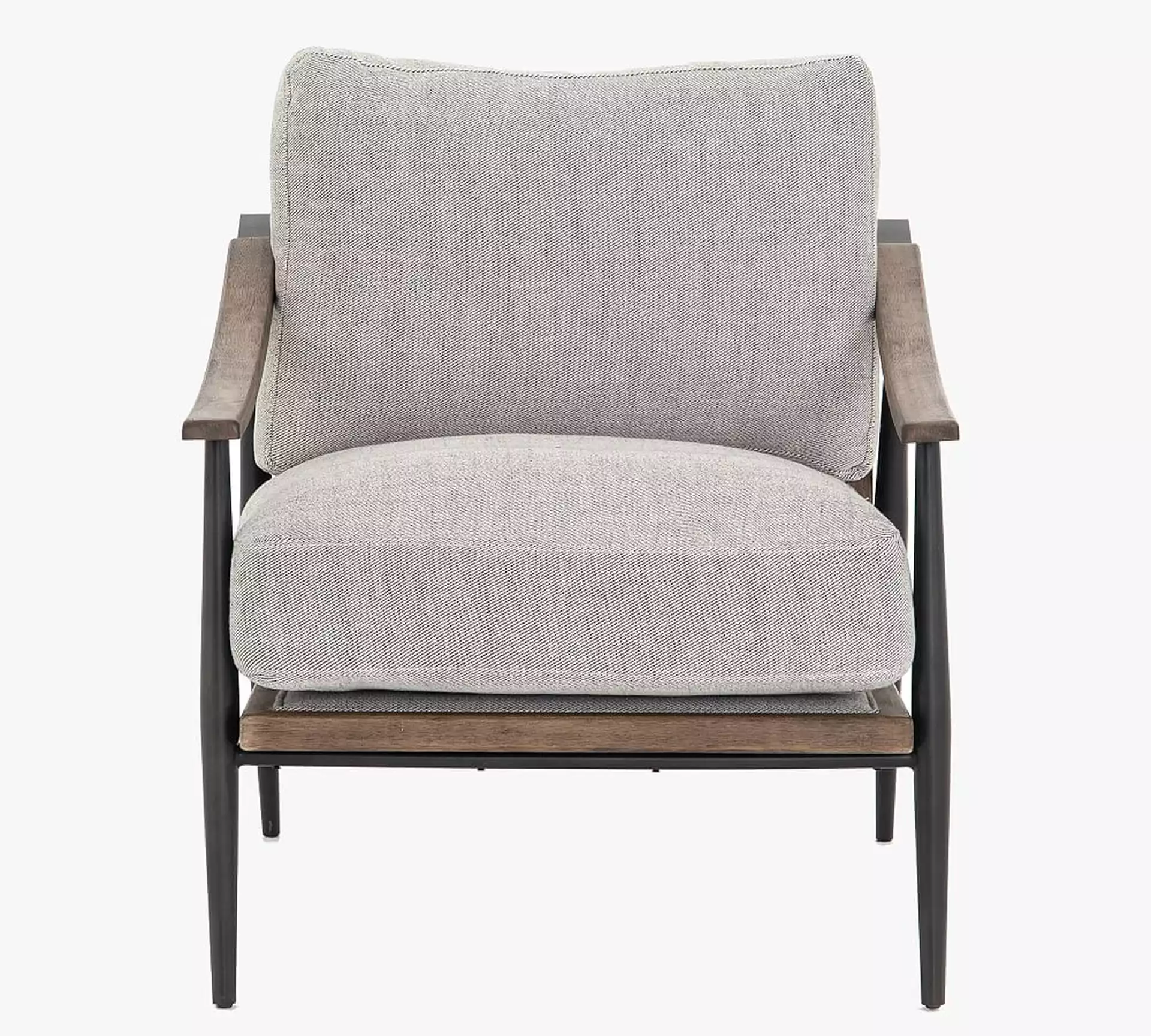 Lakeport Upholstered Armchair, Distressed Natural, Gray