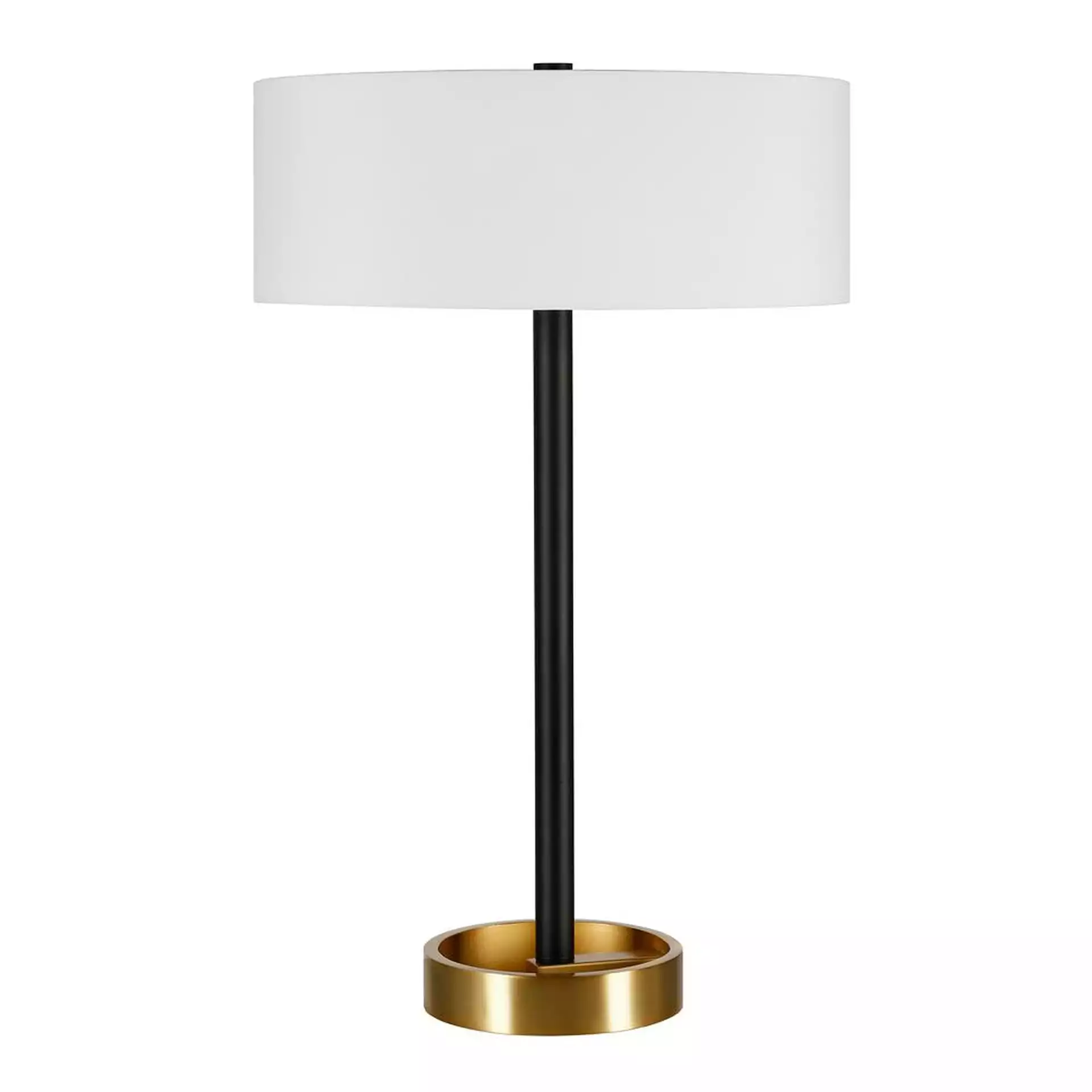 Estella 2-Tone Table Lamp, Matte Black & Brass, 24"
