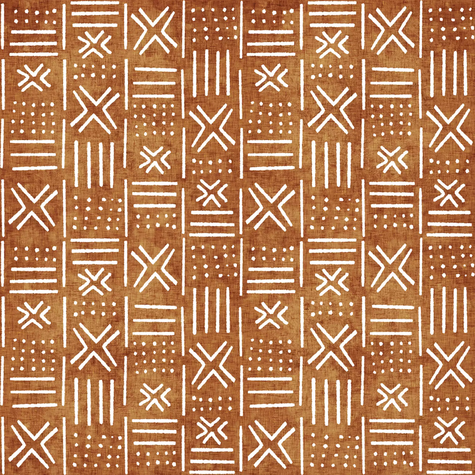 Mudcloth - Tribal Decor, Mud Cloth Decor, Mud Cloth Bedding, Mudcloth Curtains, Rust, Rust Color, Trendy Decor Framed Art Print by Charlottewinter - Conservation Natural - X-Small-10x12