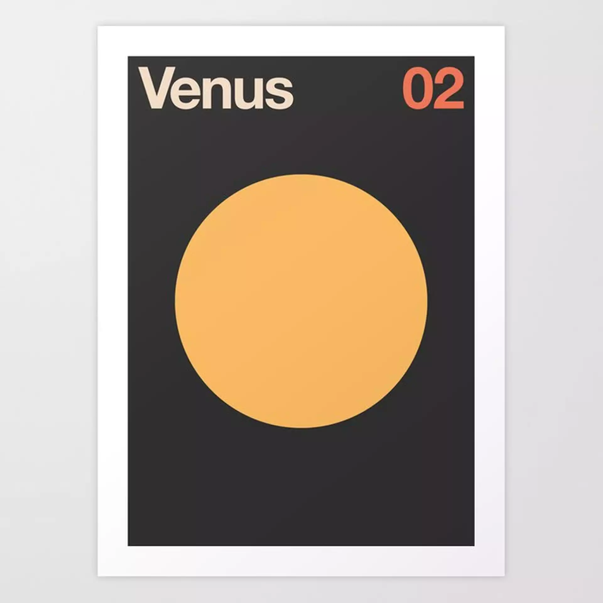 Venus 02 - Minimal Planets Art Print by Florent Bodart / Speakerine - SMALL