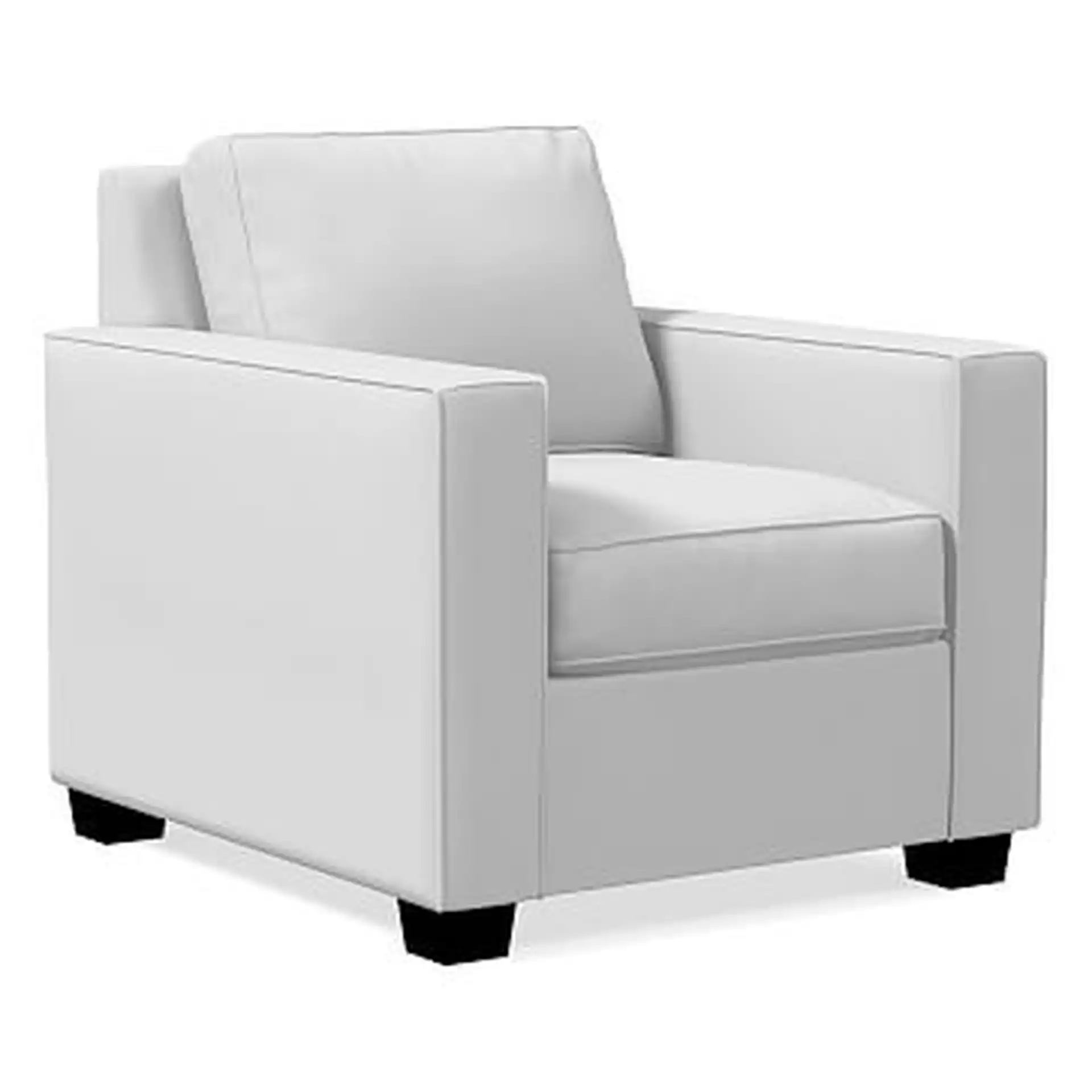Henry Armchair, Poly, Performance Washed Canvas, White, Chocolate