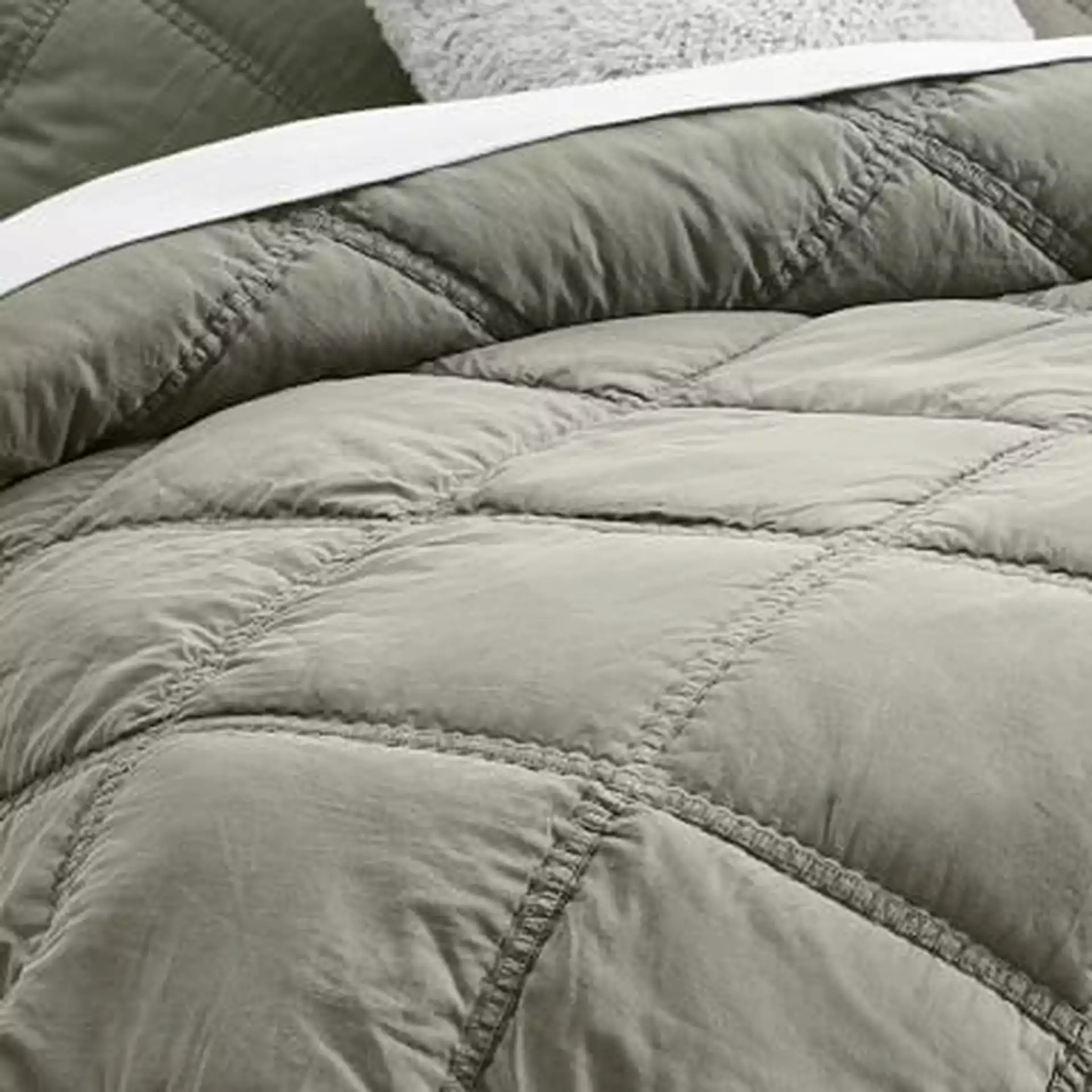 Washed Rapids Quilt, Full/Queen, Washed Olive