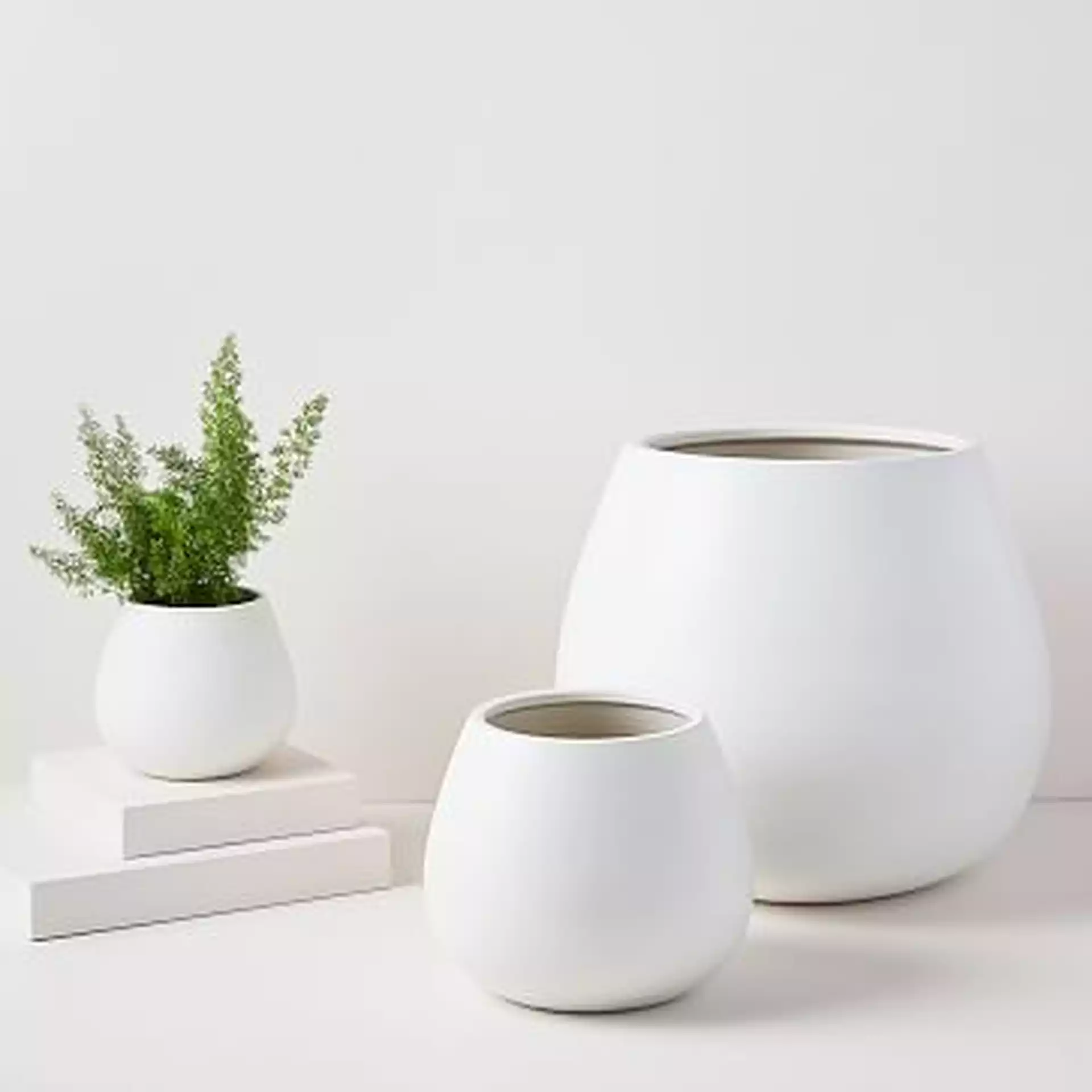 Pure White Ceramic Planter, Extra Small