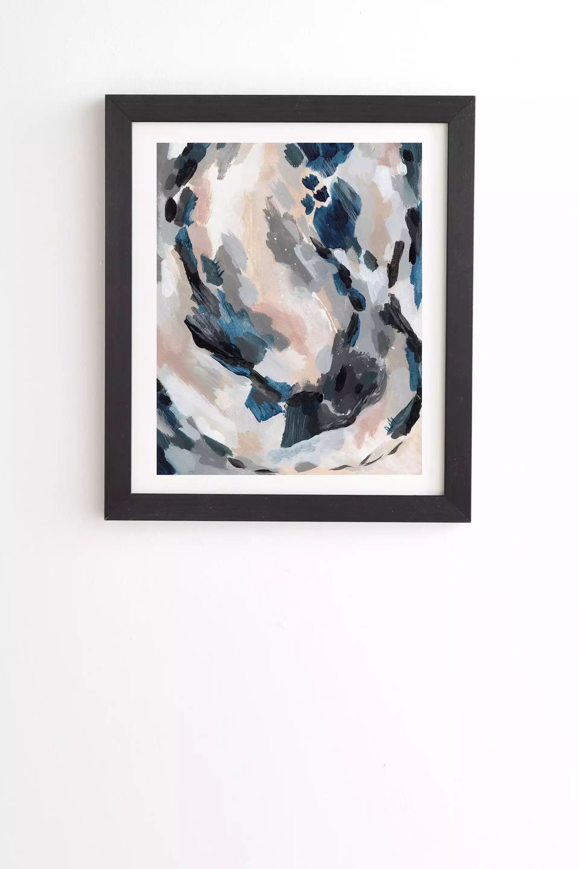 Laura Fedorowicz Parchment Abstract Two Black Framed Wall Art - 11" x 13"