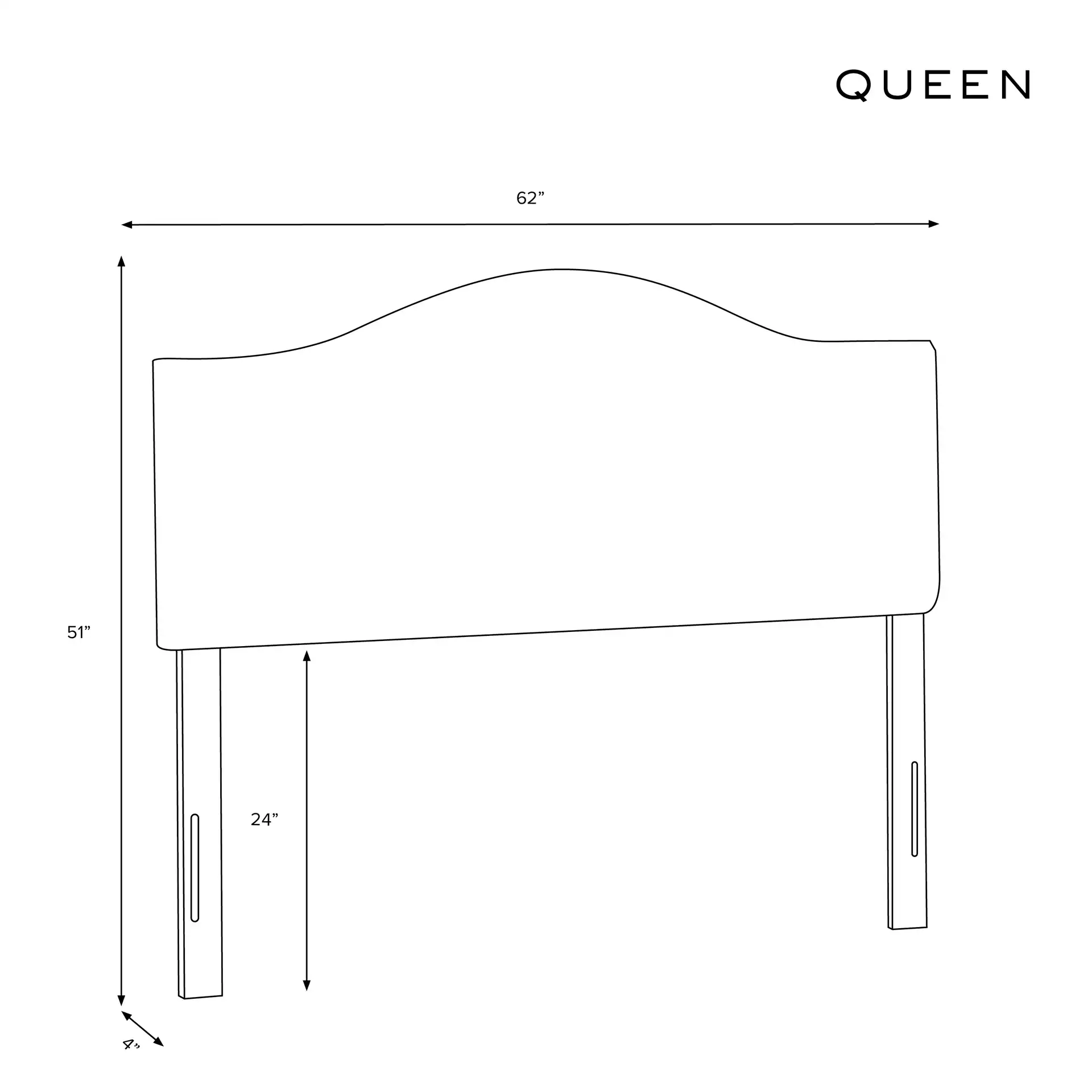 Queen Kenmore Headboard in Linen Talc
