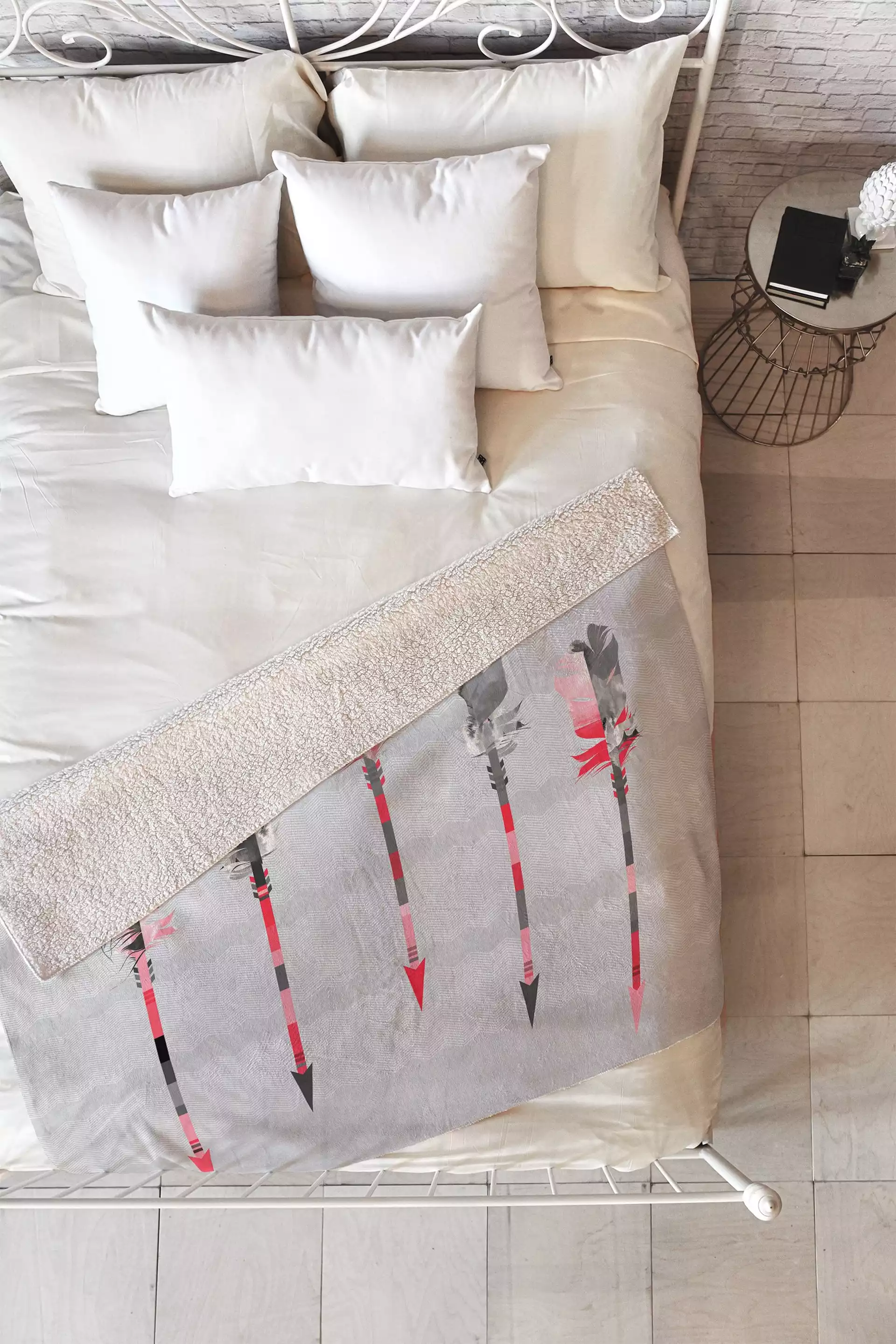 Iveta Abolina Coral Feathers Fleece Throw Blanket - Medium 60" x 50"