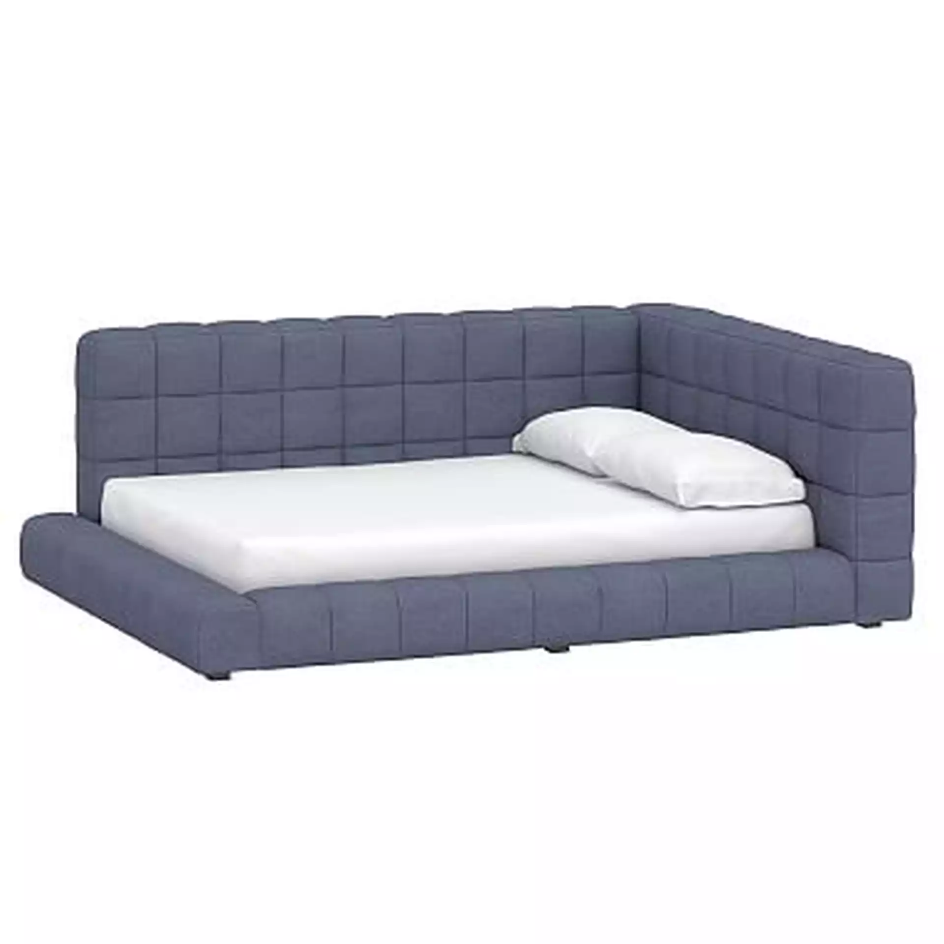 Baldwin Corner Bed, Queen, Enzyme Washed Canvas Storm Blue