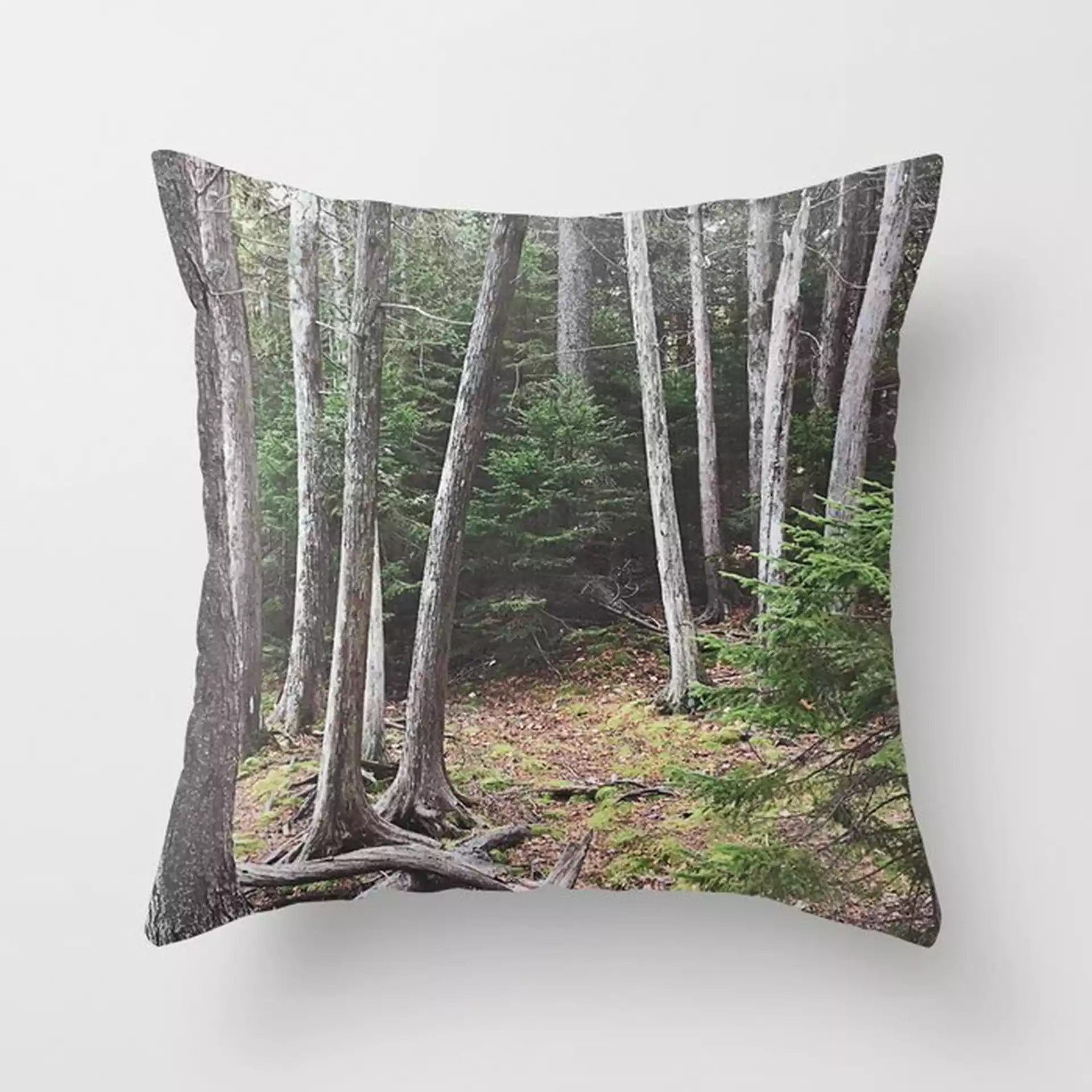 Maine Woods Couch Throw Pillow by Olivia Joy St.claire - Cozy Home Decor, - Cover (16" x 16") with pillow insert - Outdoor Pillow